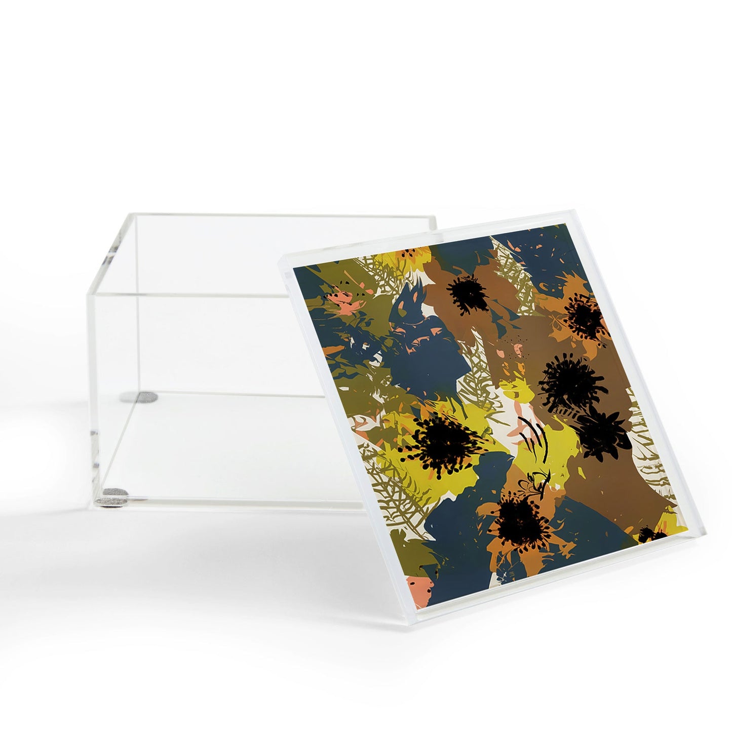 83 Oranges Yellow Ochre Florals Acrylic Box