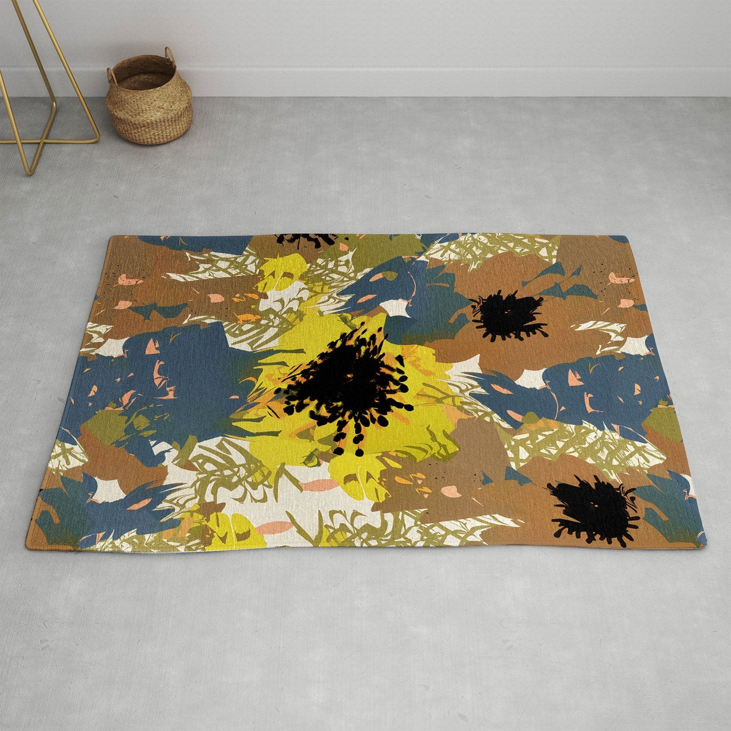 83 Oranges Yellow Ochre Florals Area Rug