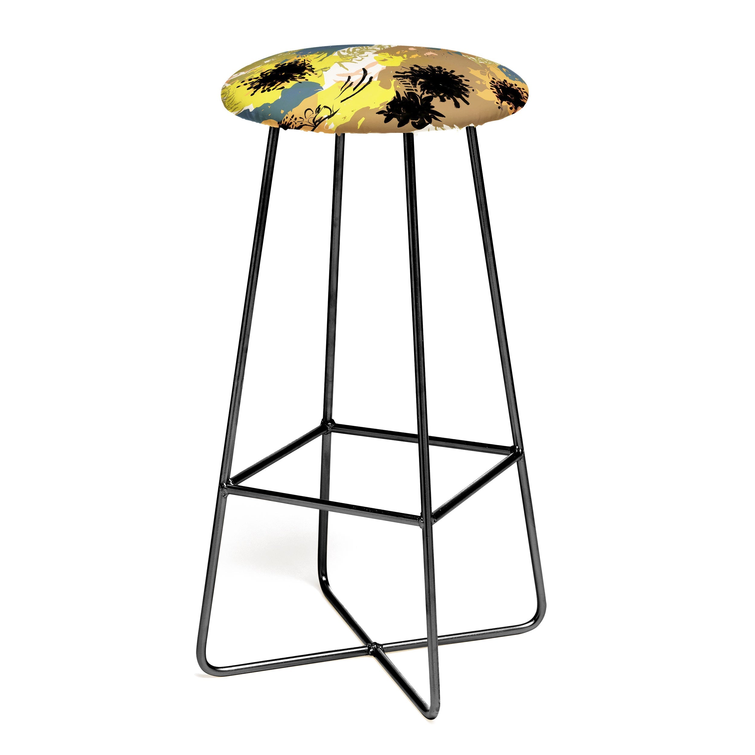 83 Oranges Yellow Ochre Florals Bar Stool