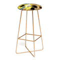 83 Oranges Yellow Ochre Florals Bar Stool
