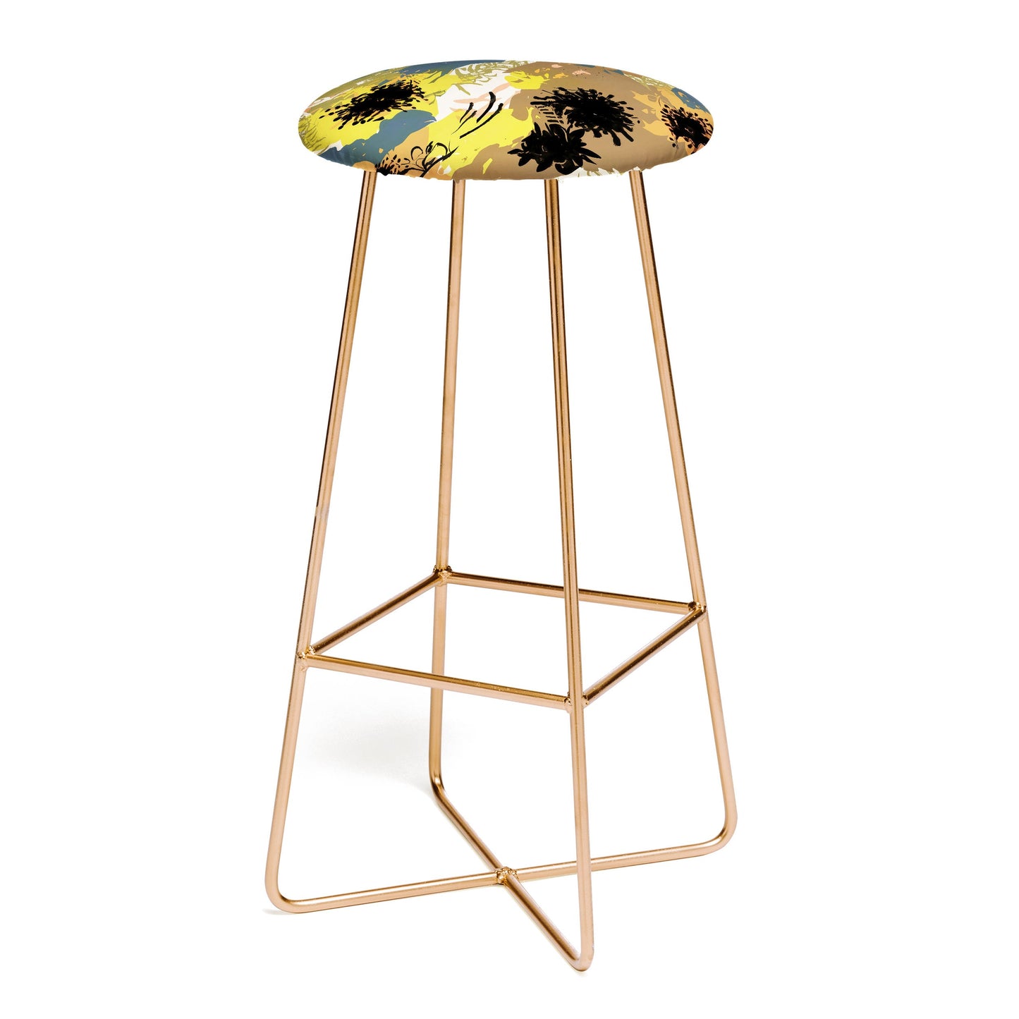 83 Oranges Yellow Ochre Florals Bar Stool