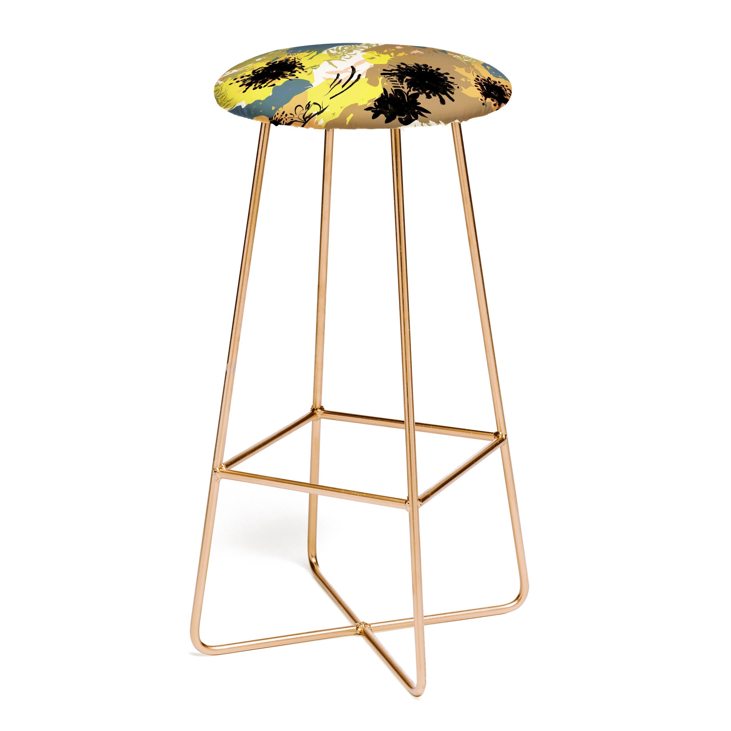 83 Oranges Yellow Ochre Florals Bar Stool