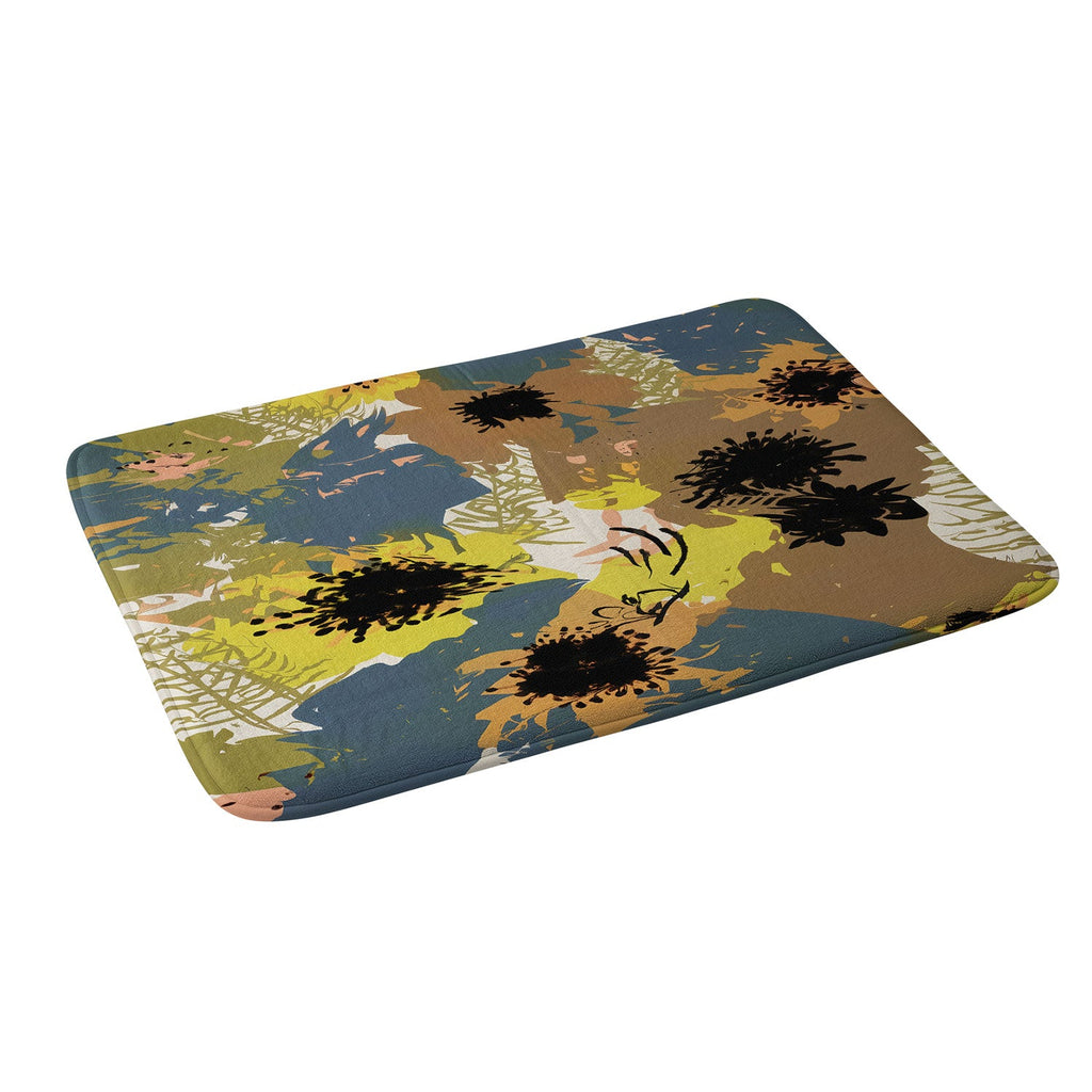 83 Oranges Yellow Ochre Florals Memory Foam Bath Mat