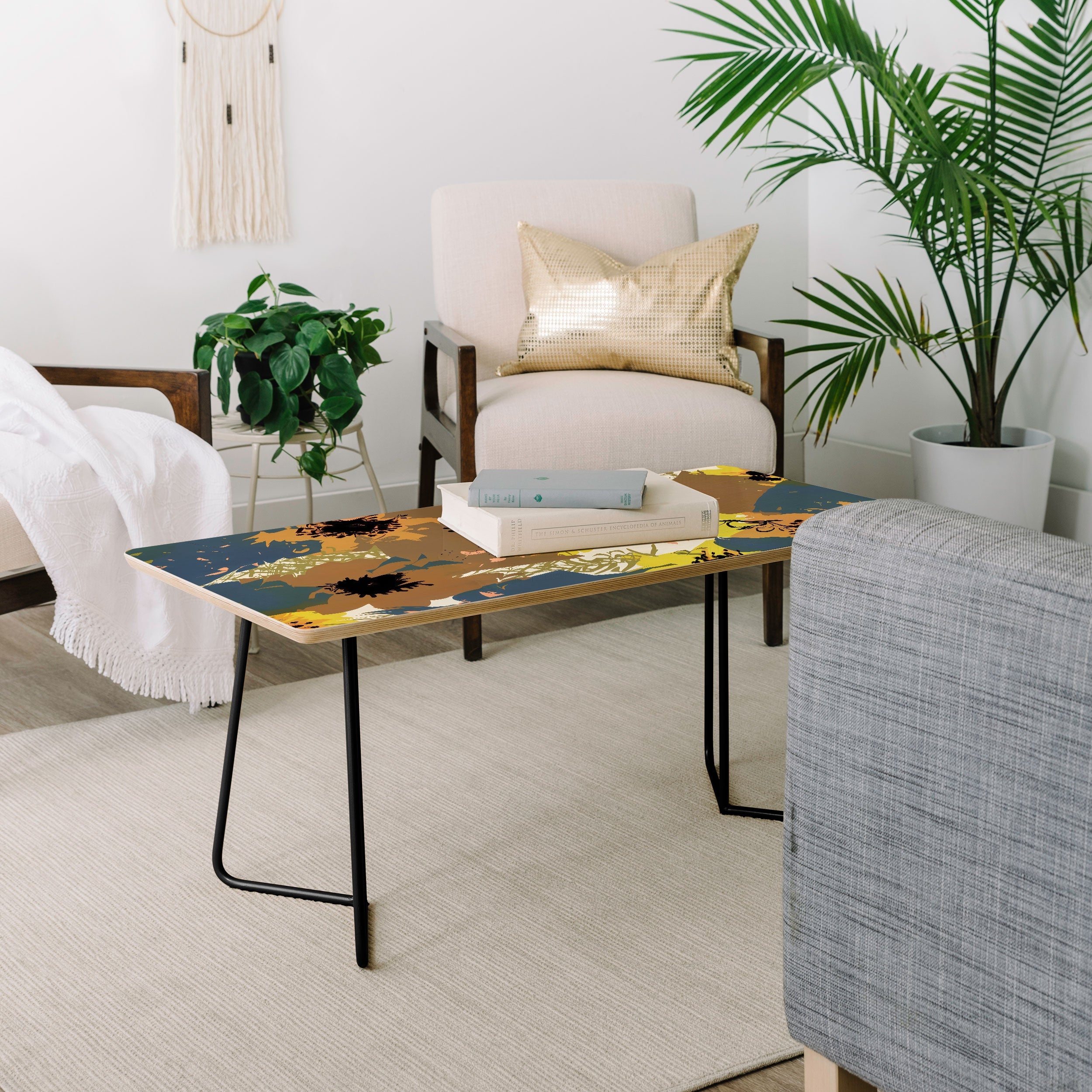 83 Oranges Yellow Ochre Florals Coffee Table