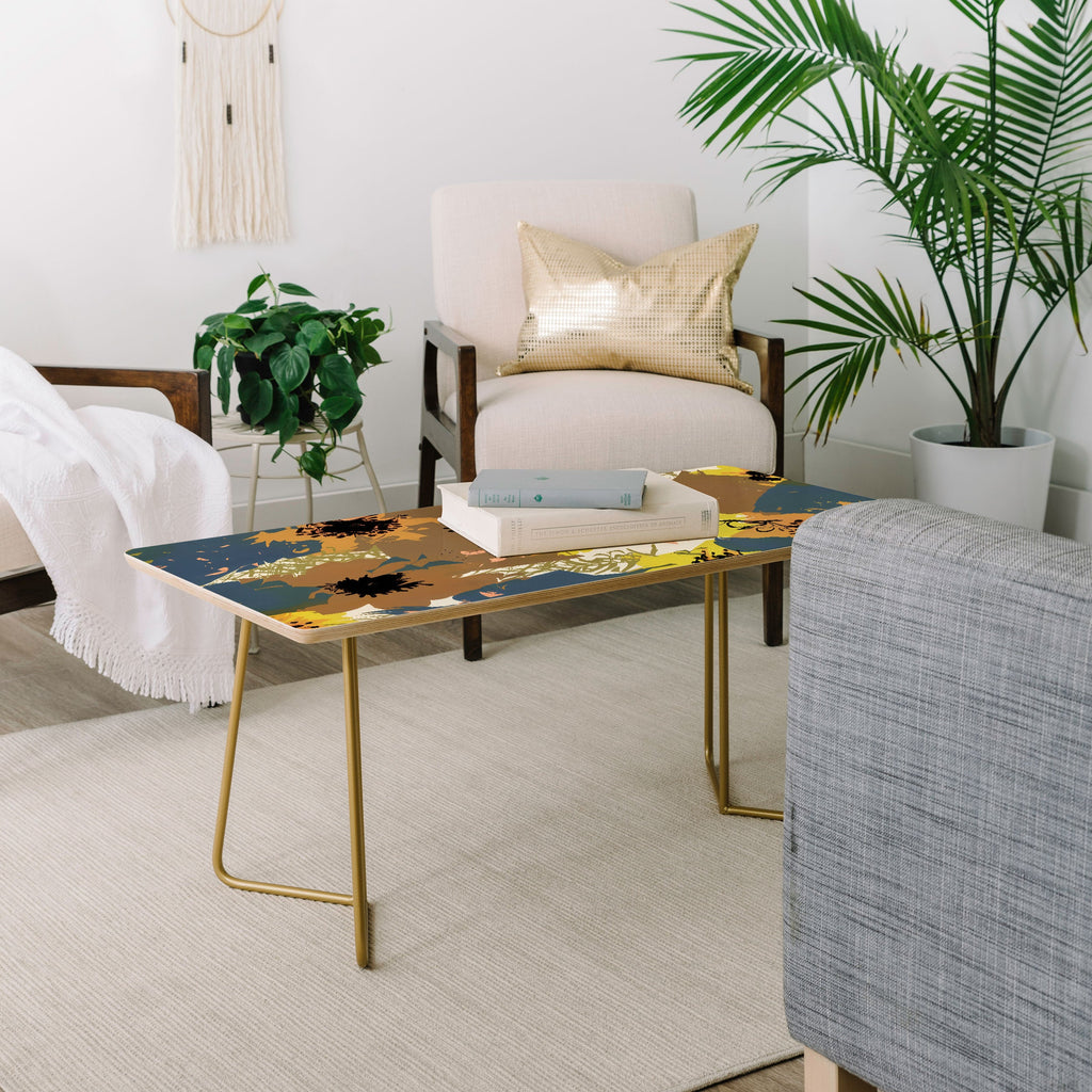 83 Oranges Yellow Ochre Florals Coffee Table