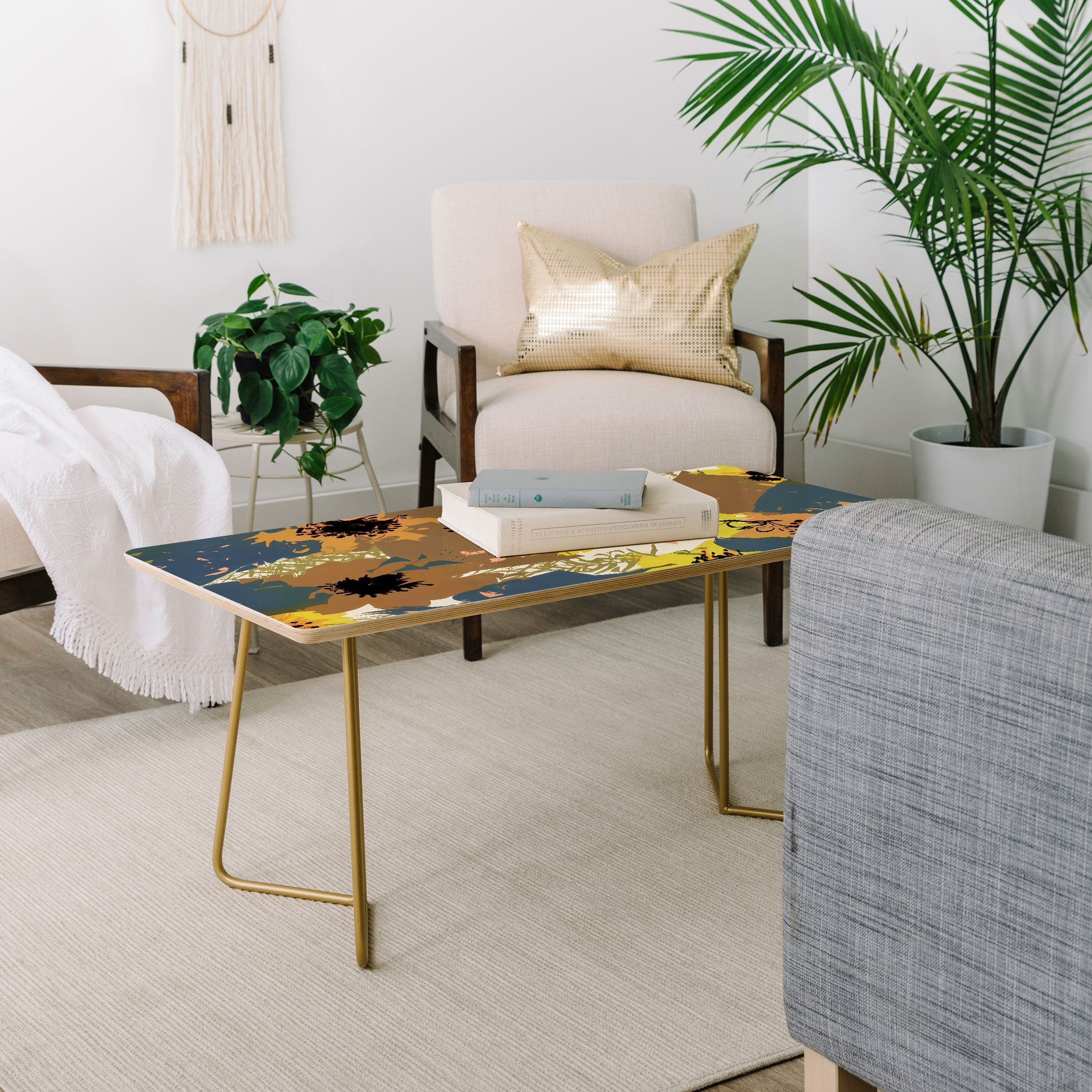83 Oranges Yellow Ochre Florals Coffee Table