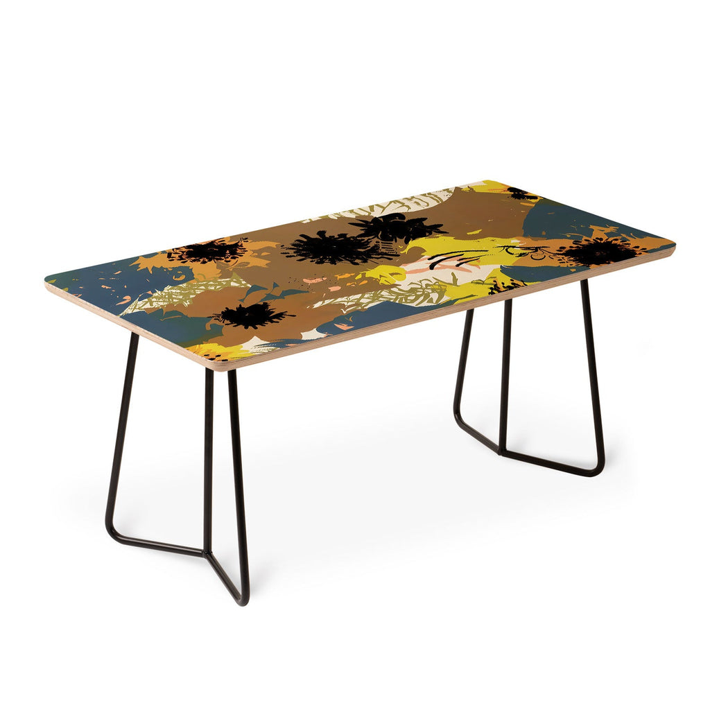 83 Oranges Yellow Ochre Florals Coffee Table