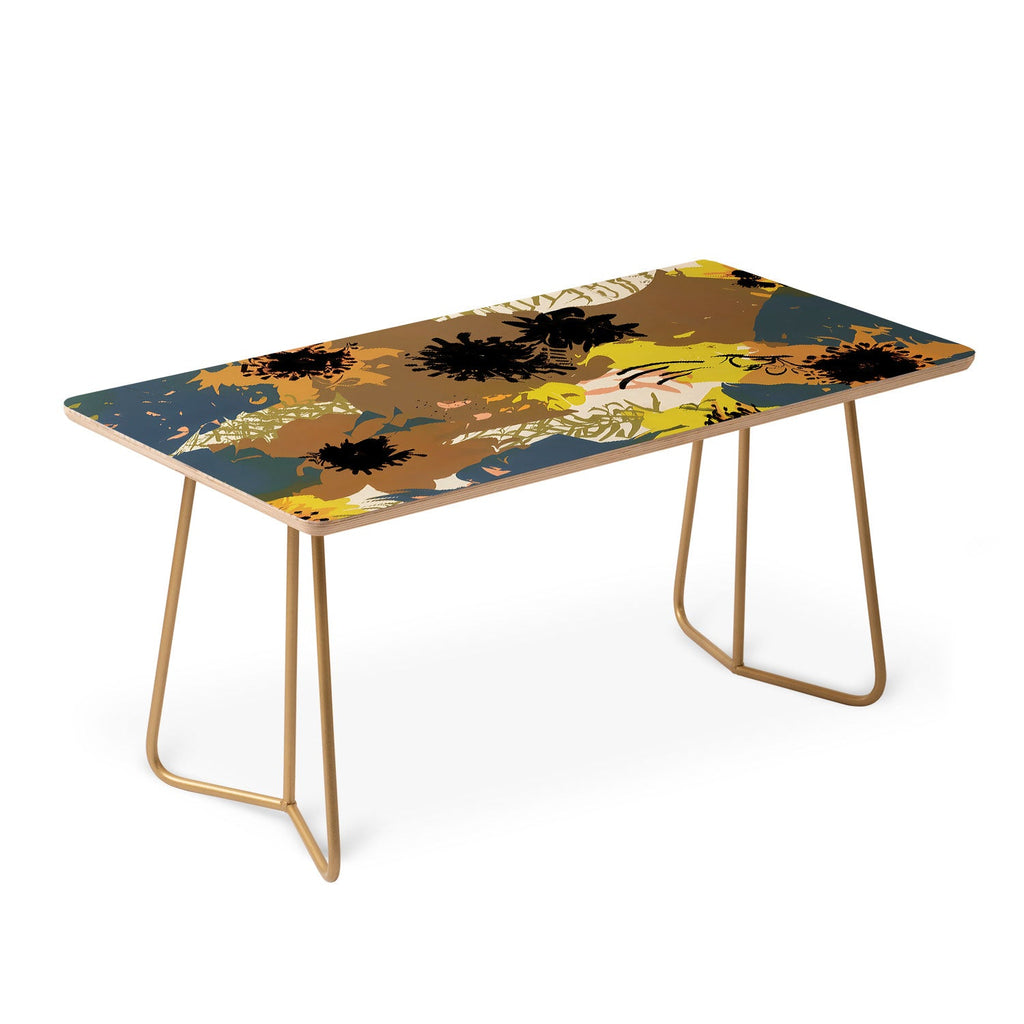 83 Oranges Yellow Ochre Florals Coffee Table
