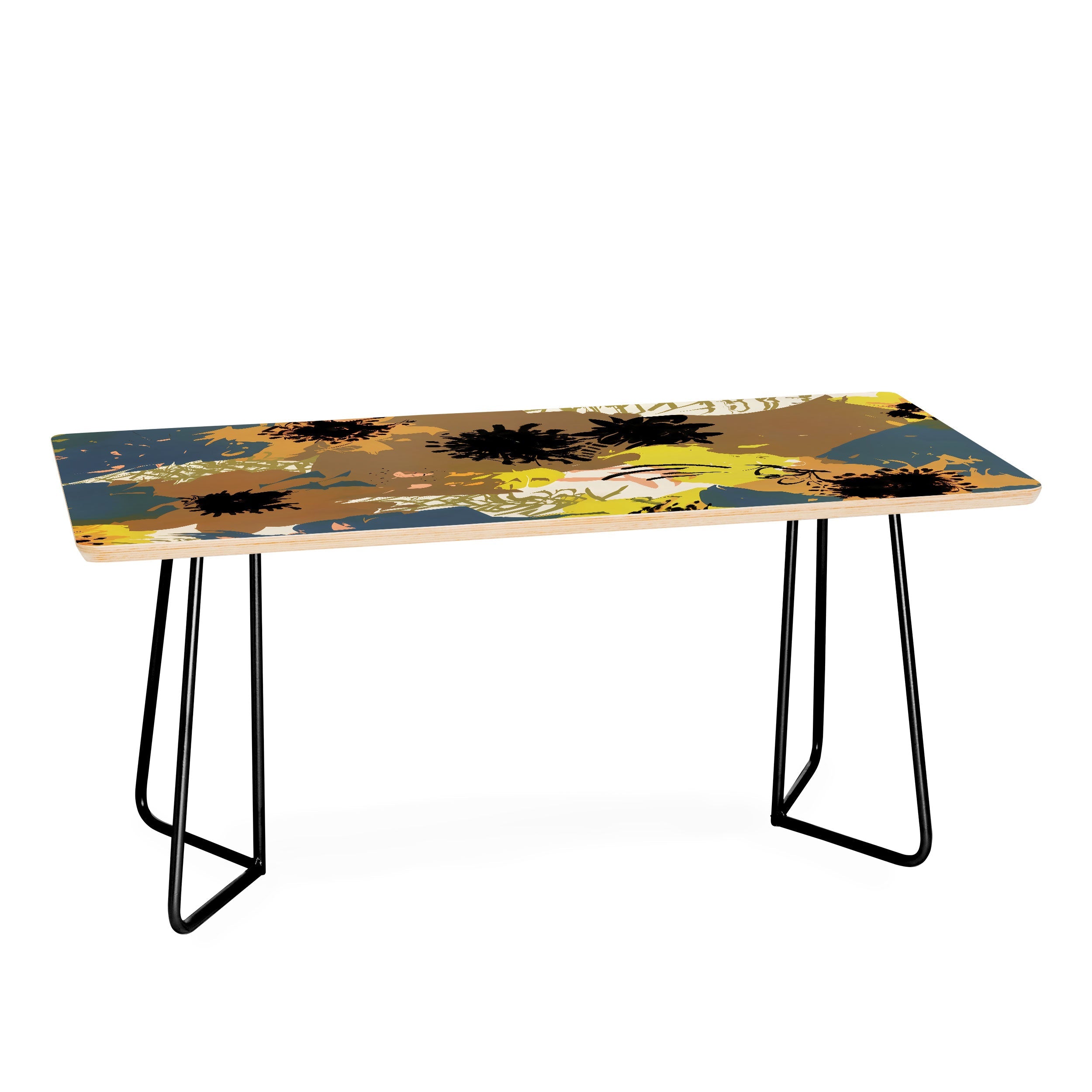 83 Oranges Yellow Ochre Florals Coffee Table