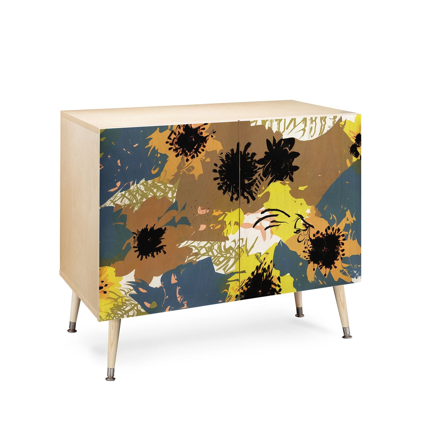 83 Oranges Yellow Ochre Florals Credenza