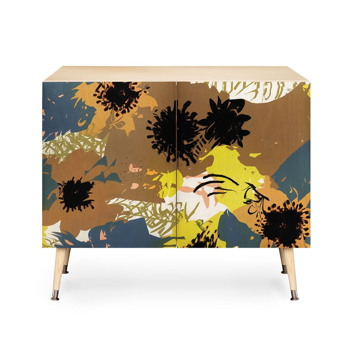83 Oranges Yellow Ochre Florals Credenza
