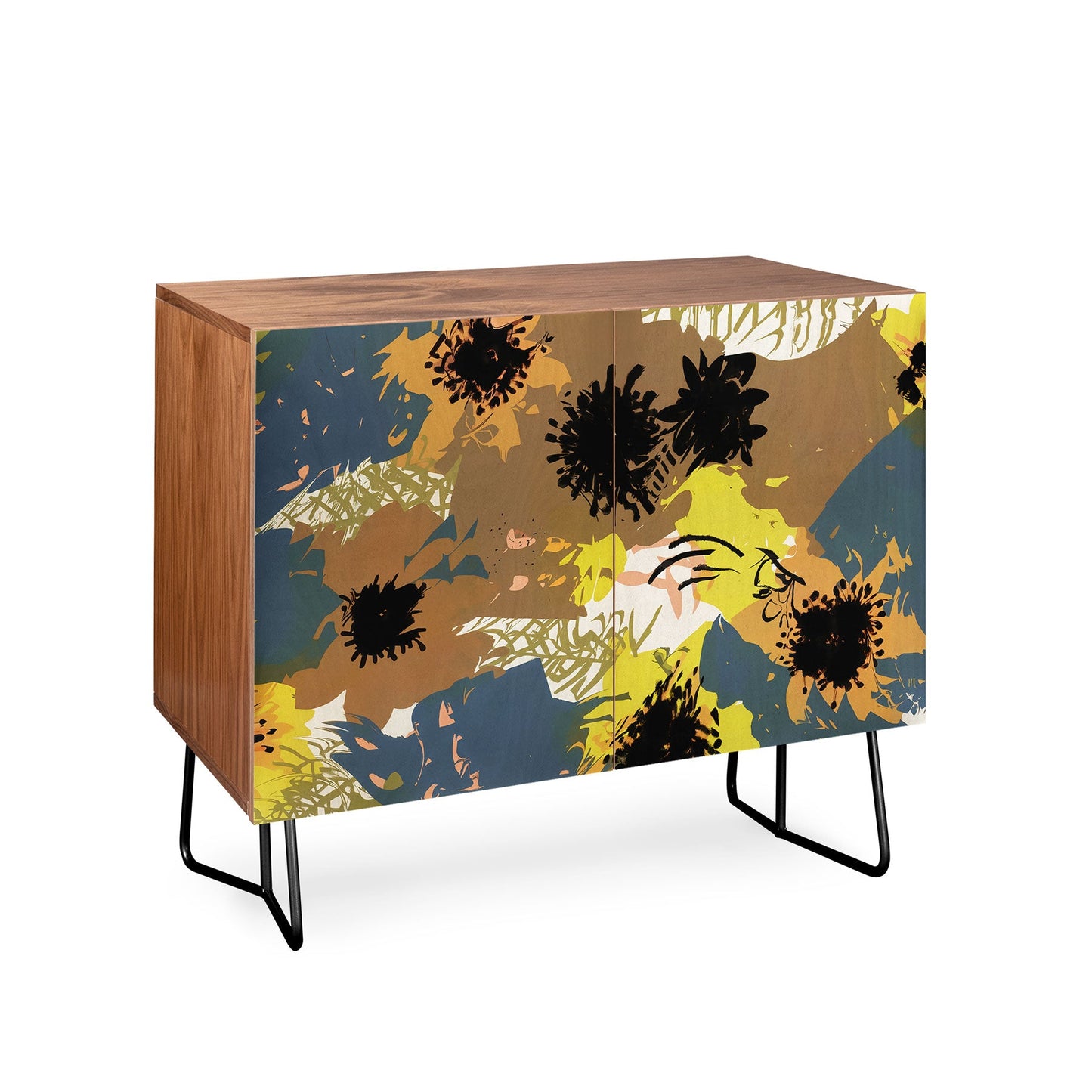 83 Oranges Yellow Ochre Florals Credenza