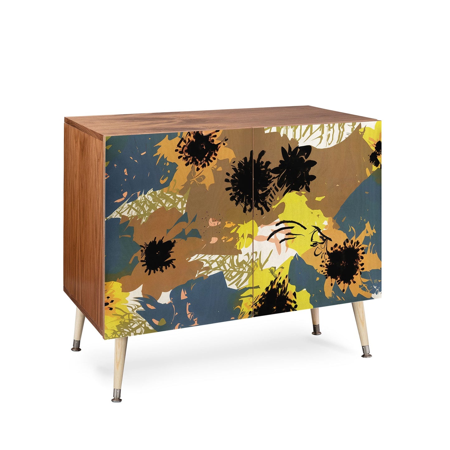 83 Oranges Yellow Ochre Florals Credenza