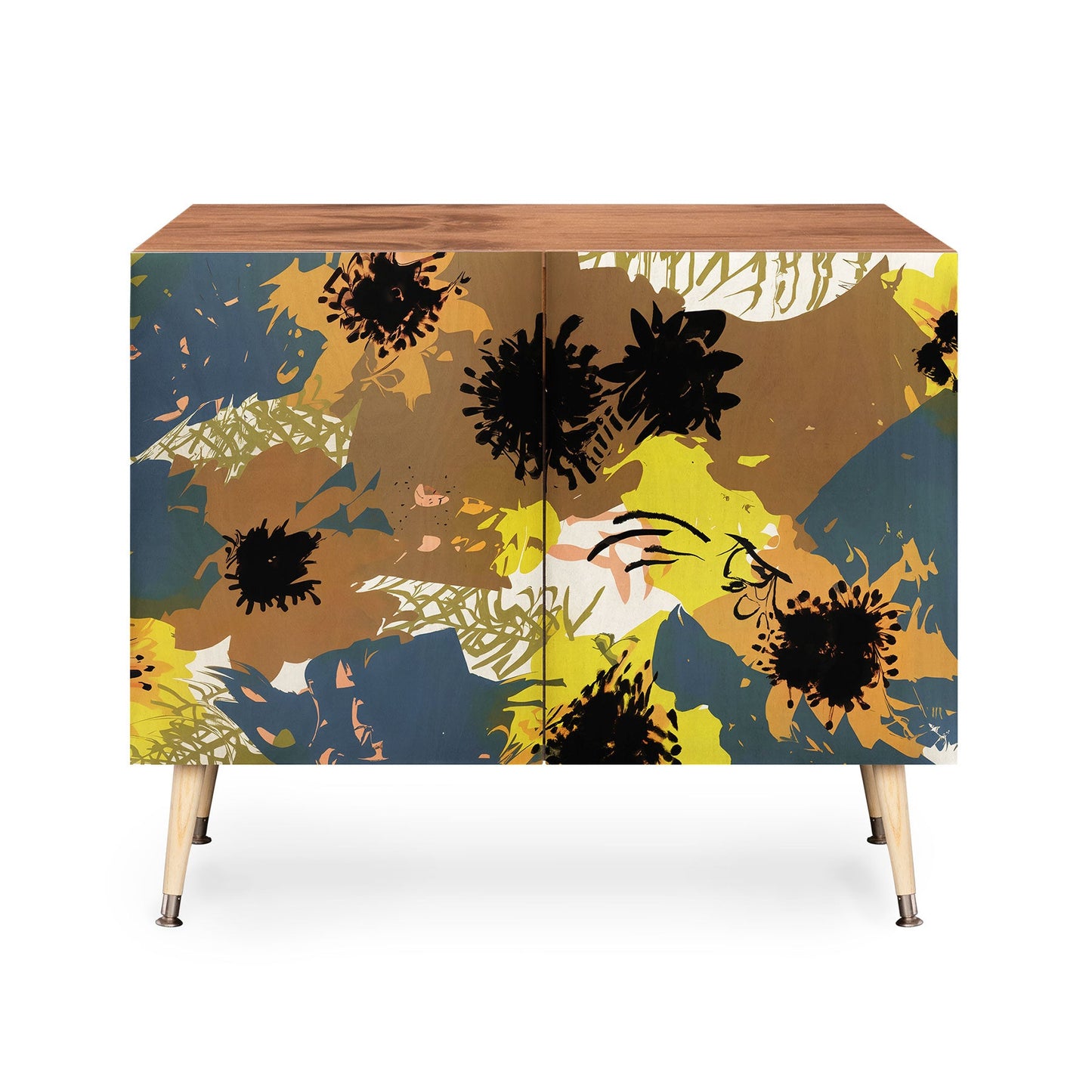 83 Oranges Yellow Ochre Florals Credenza