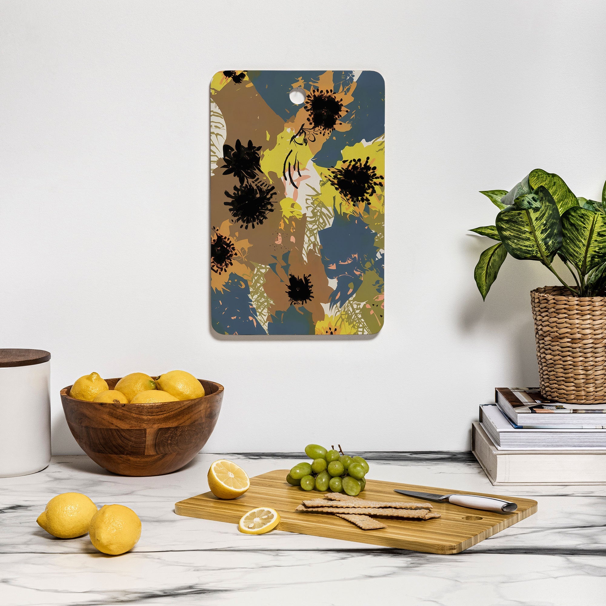 83 Oranges Yellow Ochre Florals Cutting Board Rectangle