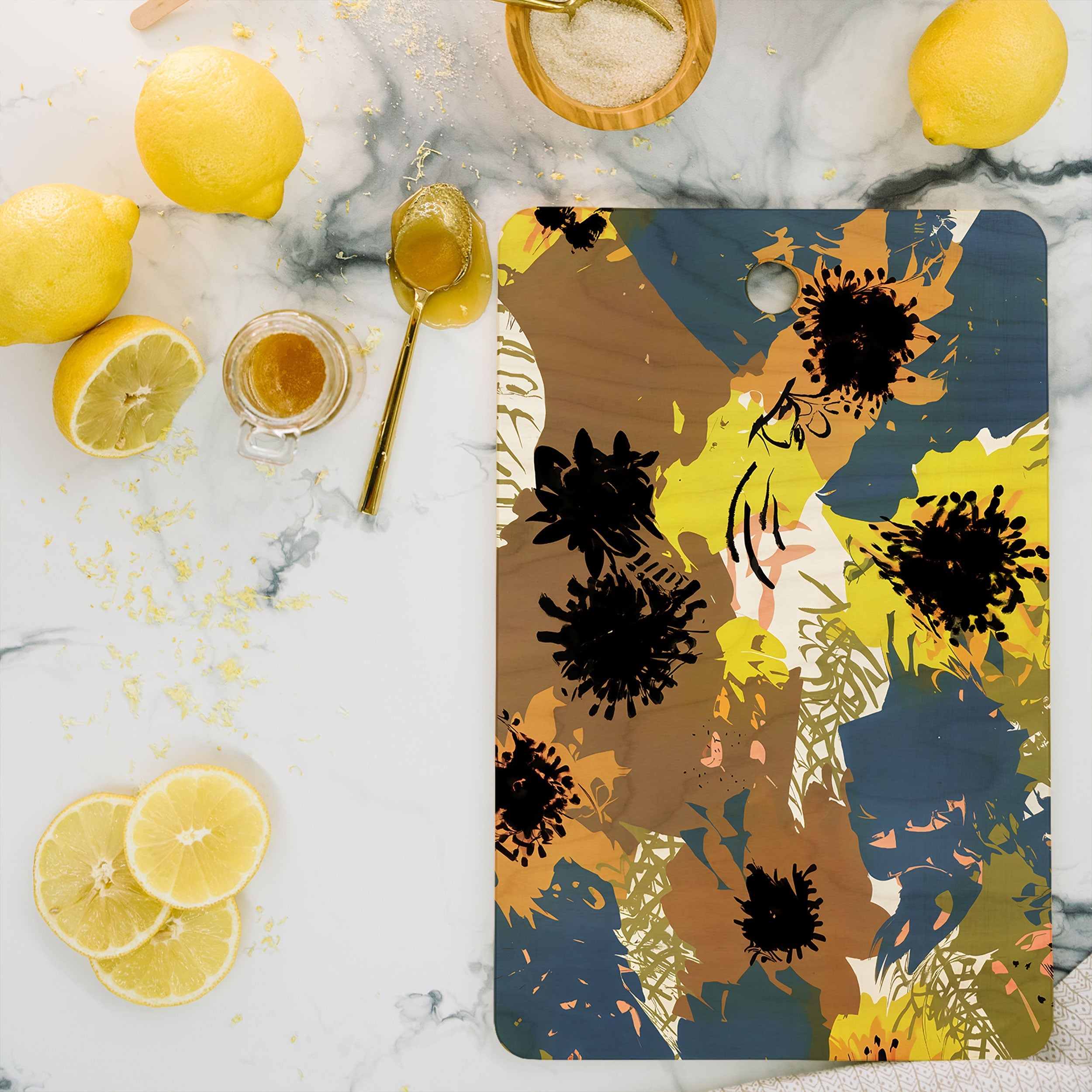 83 Oranges Yellow Ochre Florals Cutting Board Rectangle