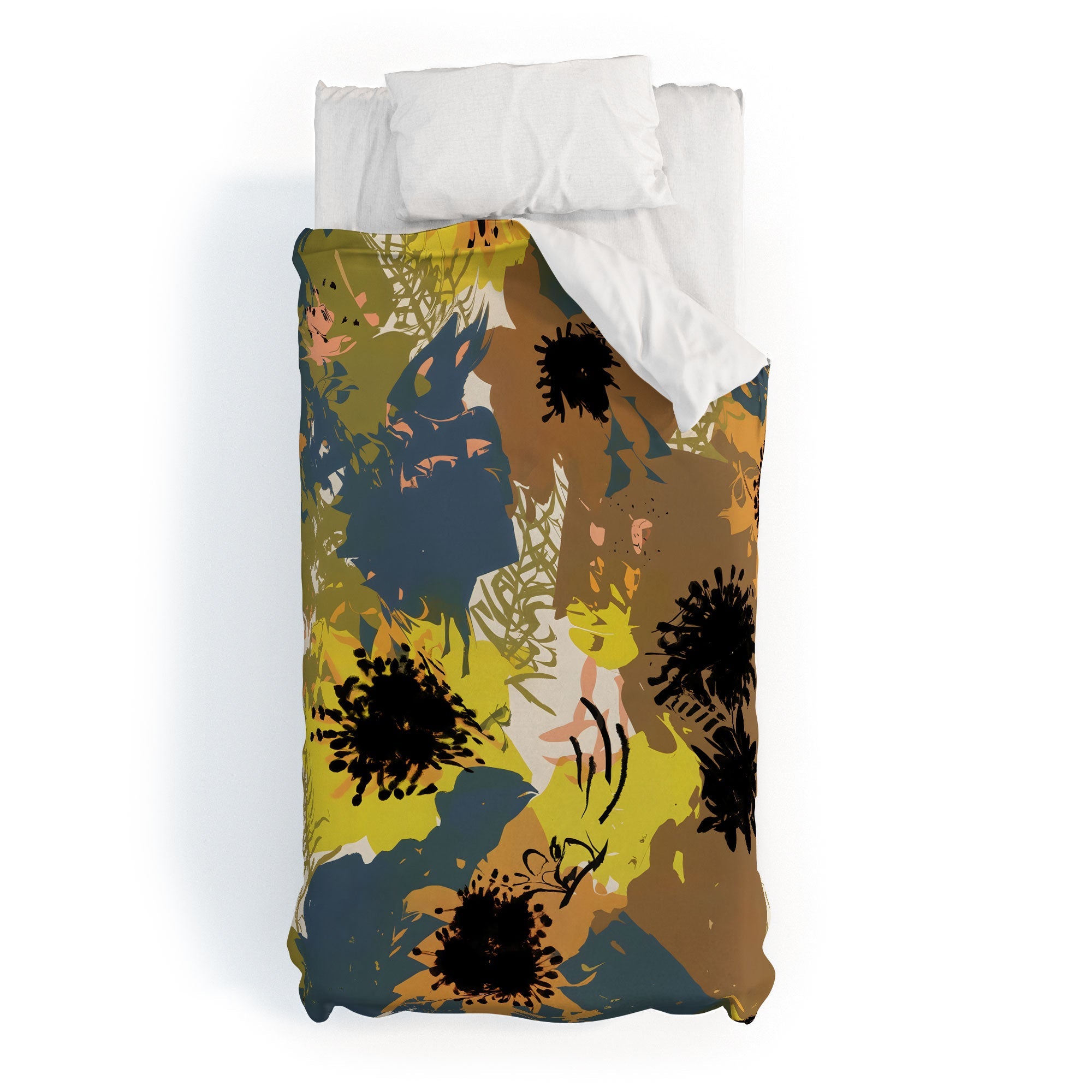 83 Oranges Yellow Ochre Florals Duvet Cover