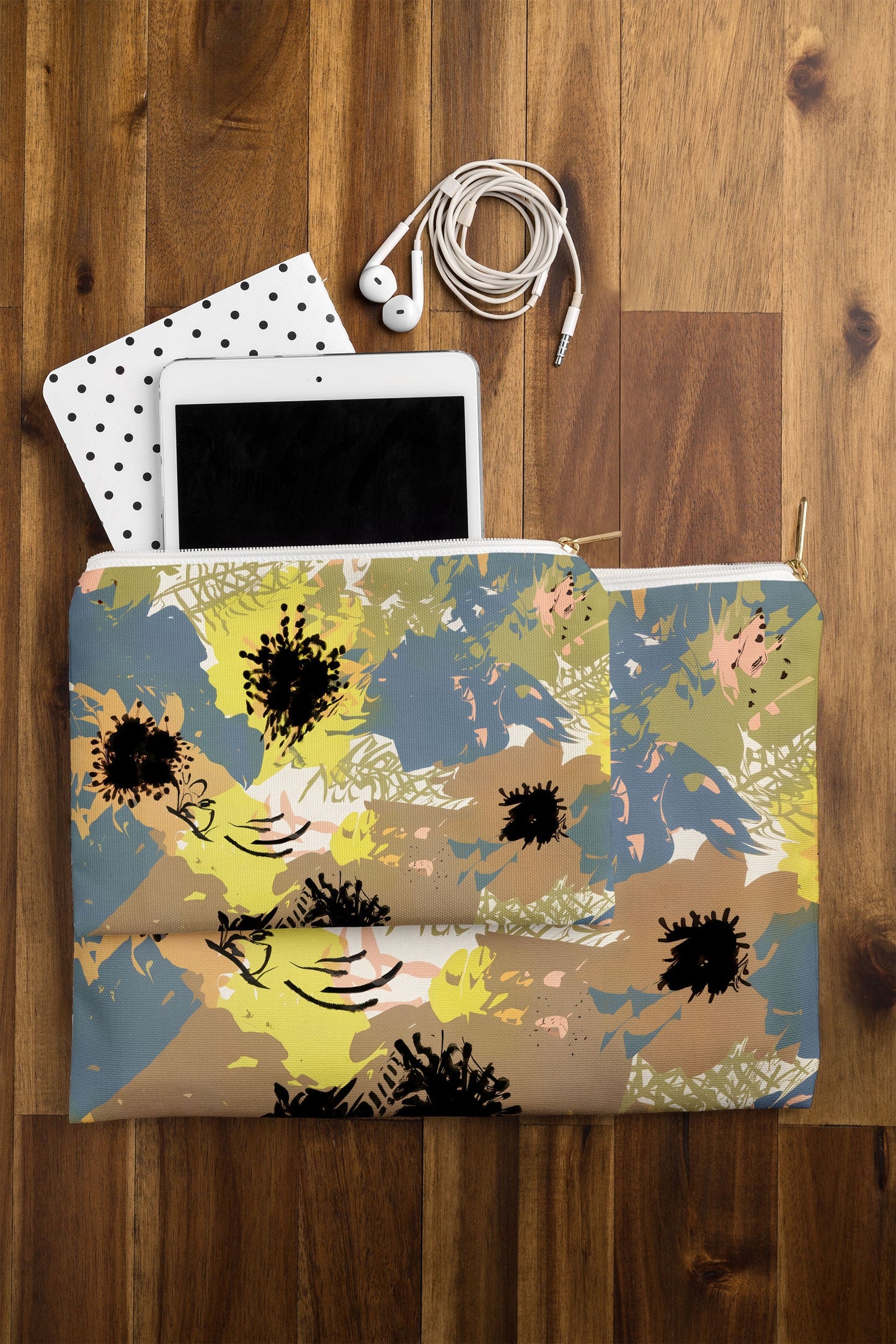 83 Oranges Yellow Ochre Florals Pouch
