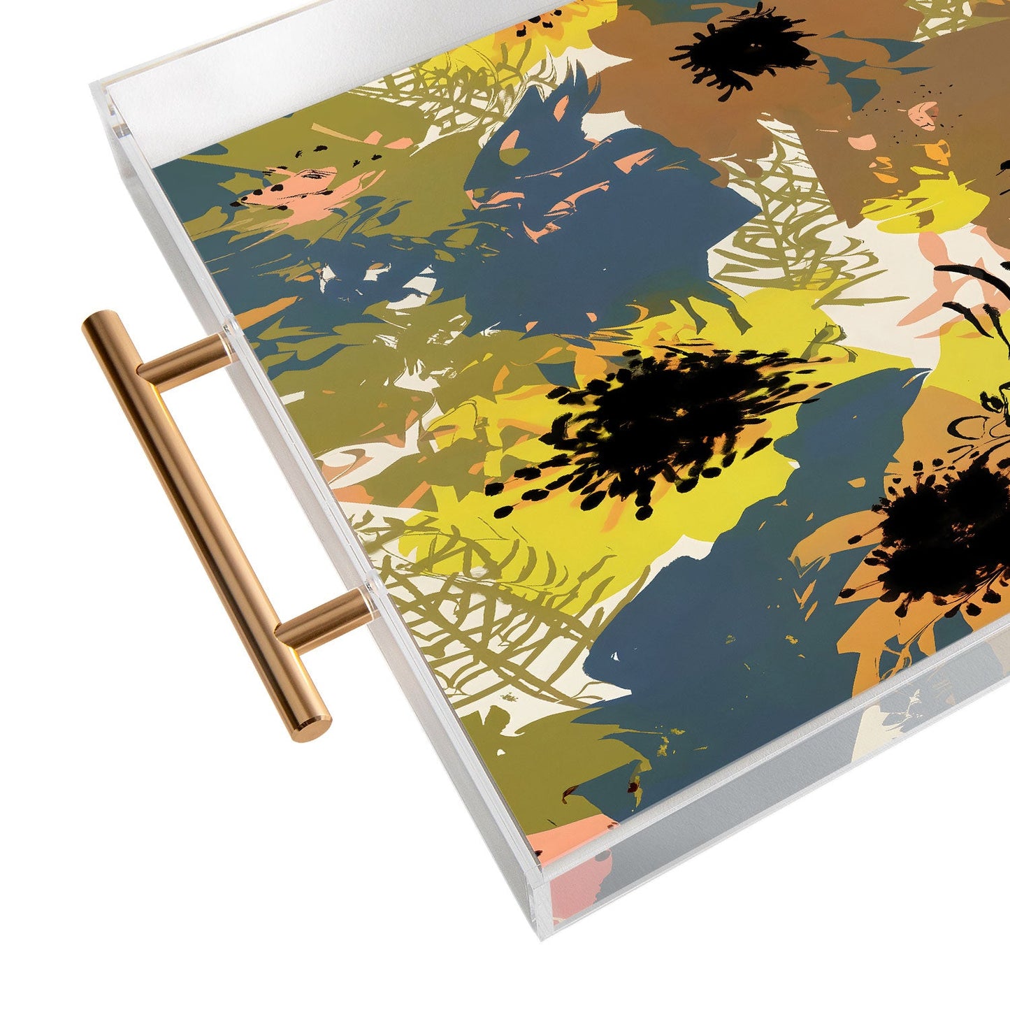 83 Oranges Yellow Ochre Florals Acrylic Tray