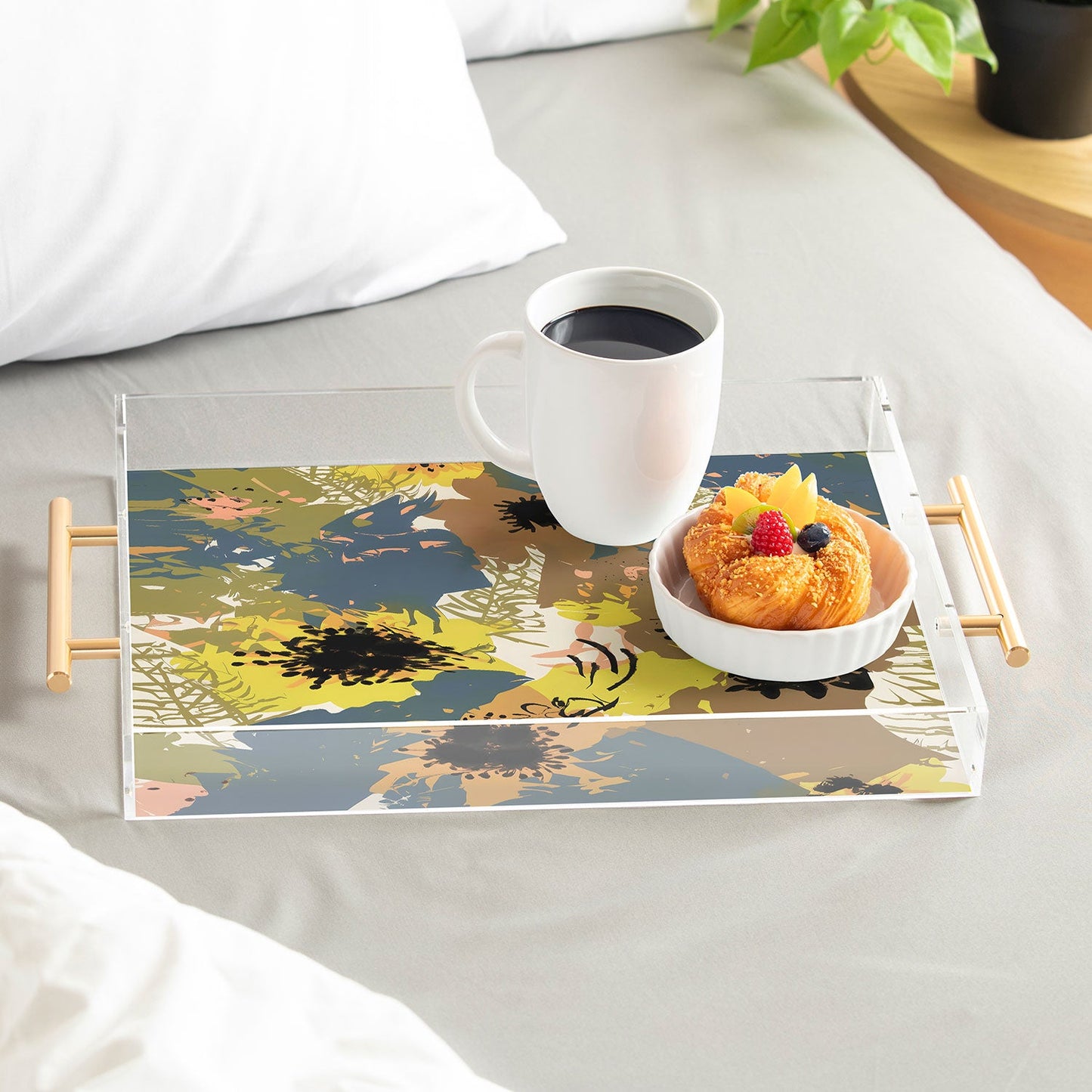 83 Oranges Yellow Ochre Florals Acrylic Tray
