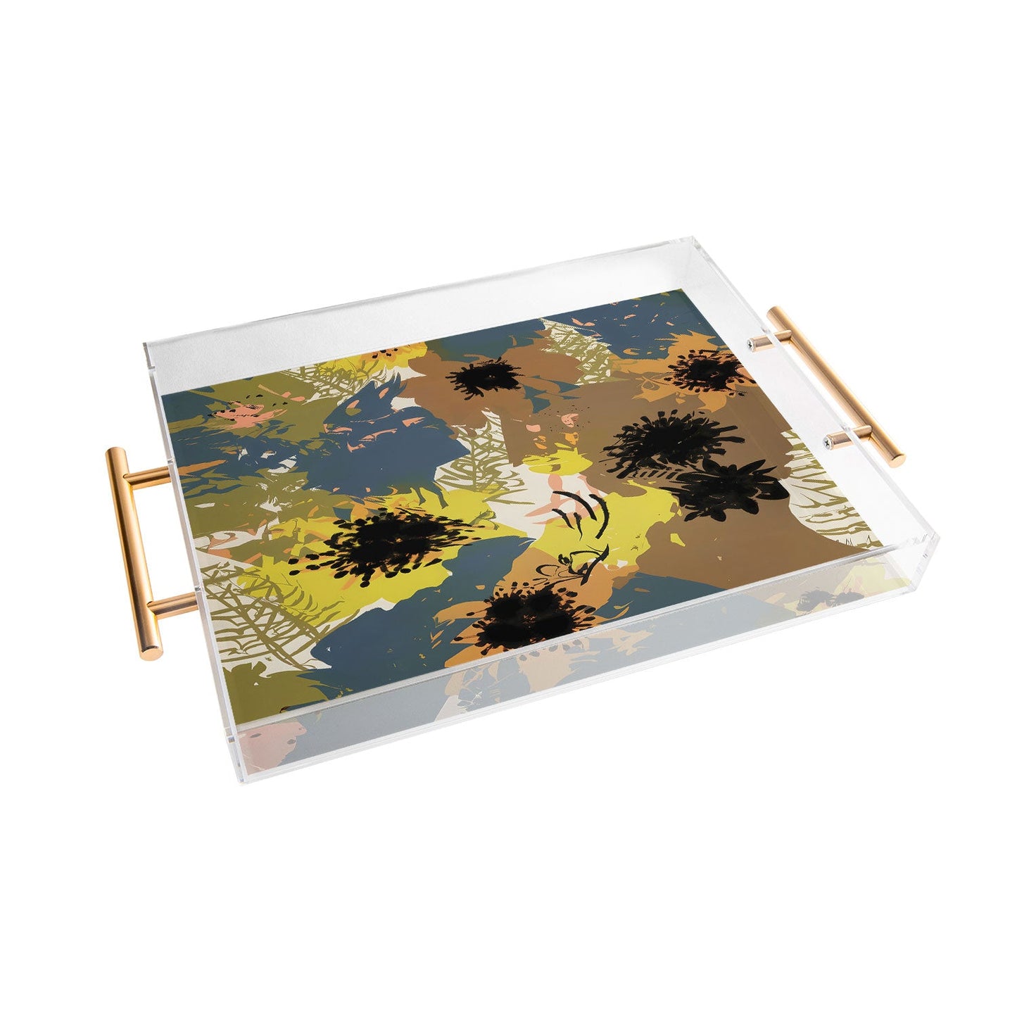 83 Oranges Yellow Ochre Florals Acrylic Tray
