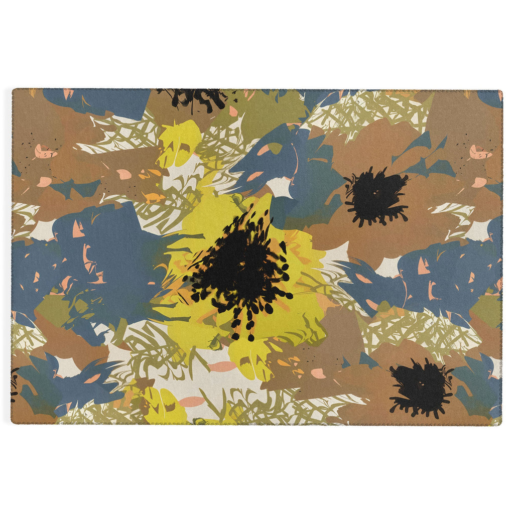 83 Oranges Yellow Ochre Florals Outdoor Rug
