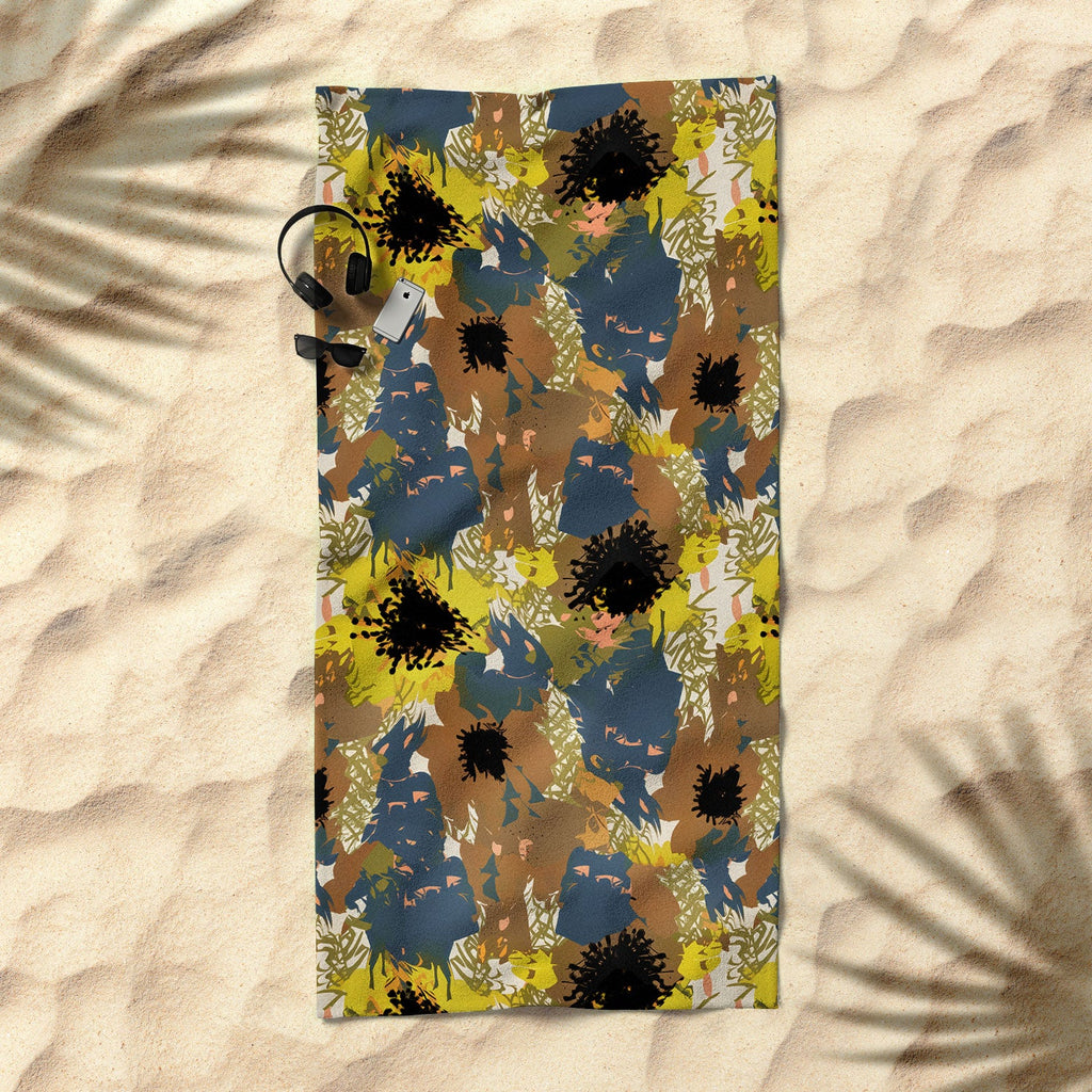 83 Oranges Yellow Ochre Florals Beach Towel