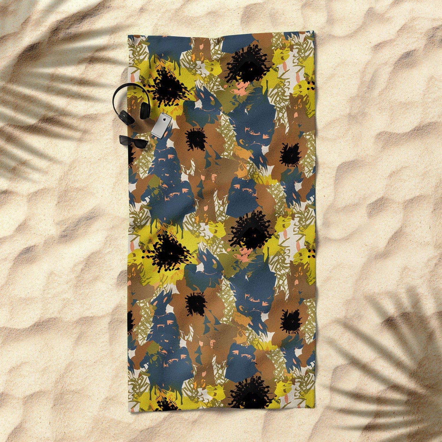 83 Oranges Yellow Ochre Florals Beach Towel
