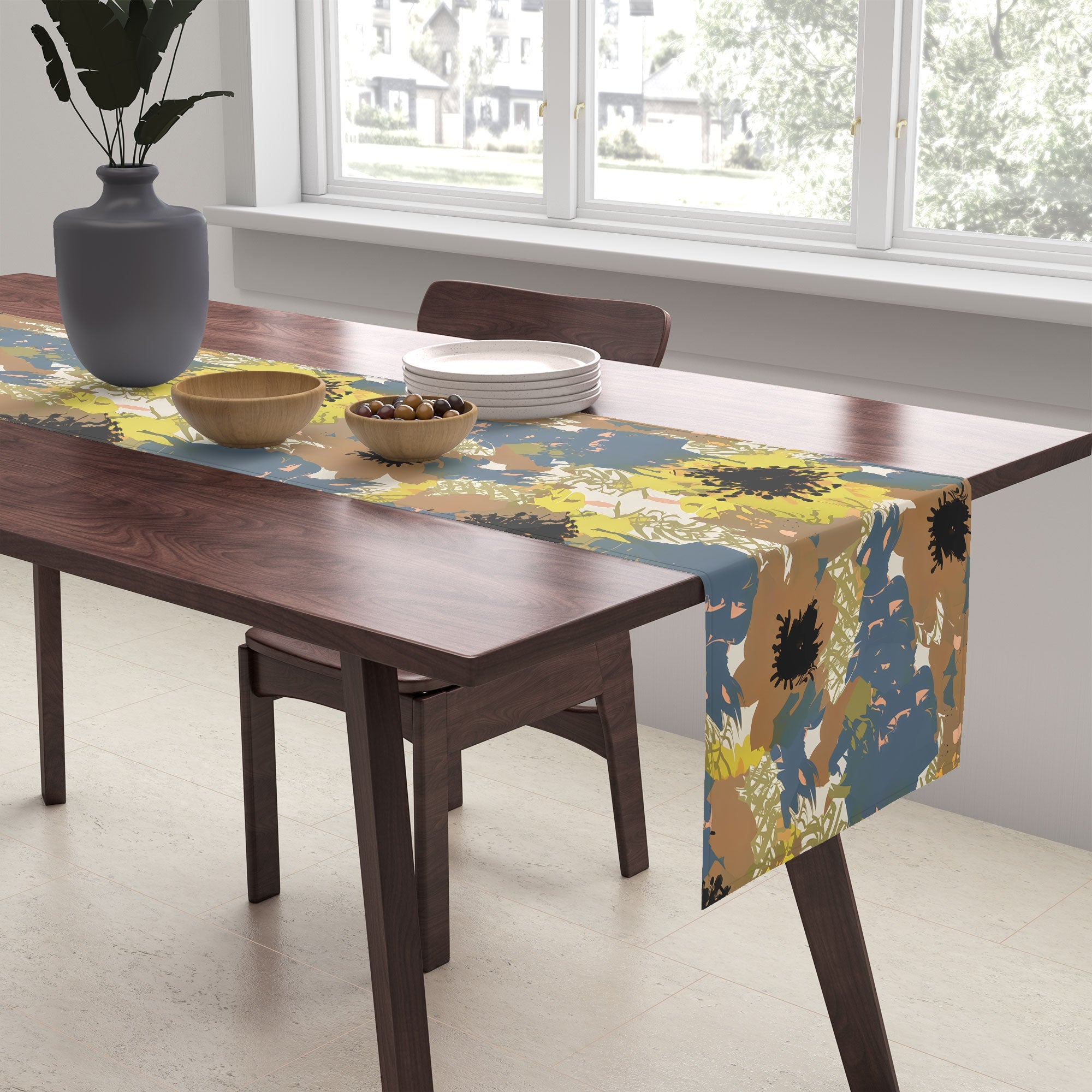 83 Oranges Yellow Ochre Florals Table Runner