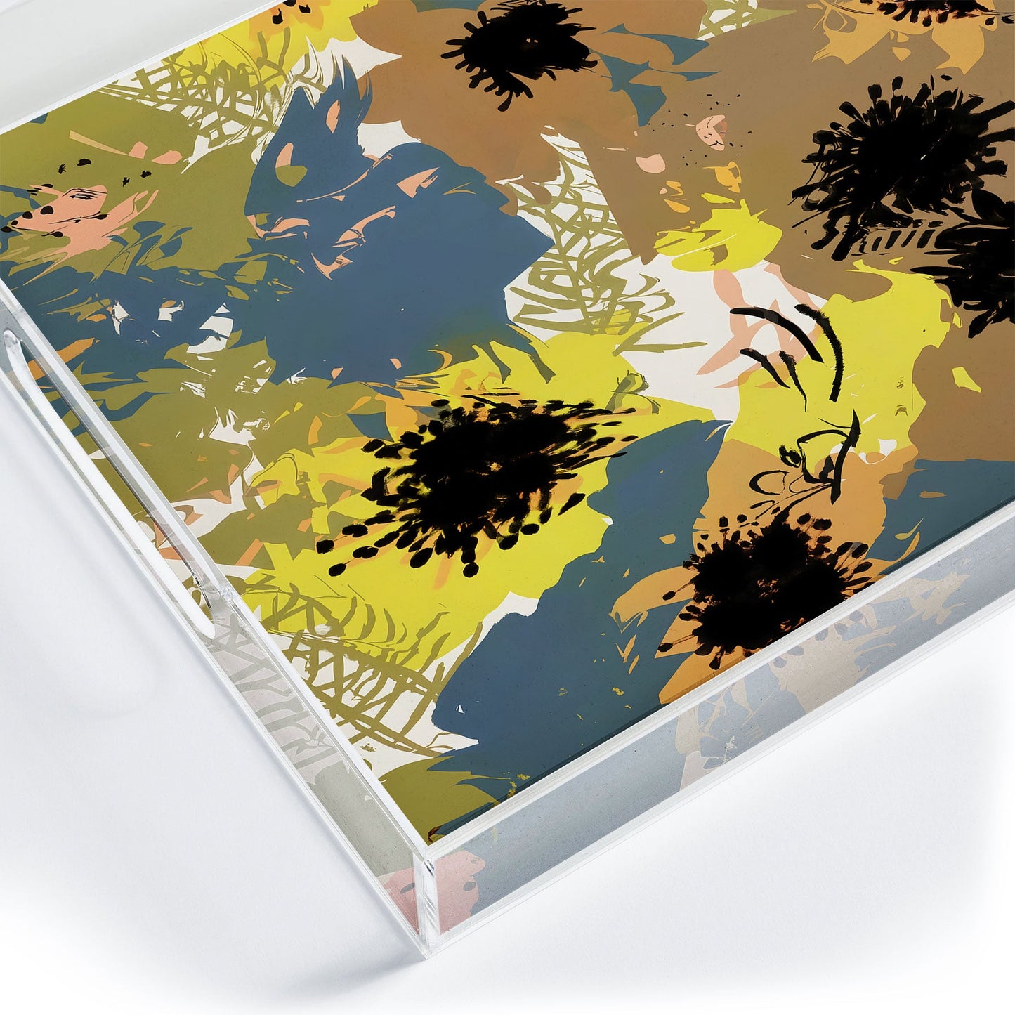 83 Oranges Yellow Ochre Florals Acrylic Tray