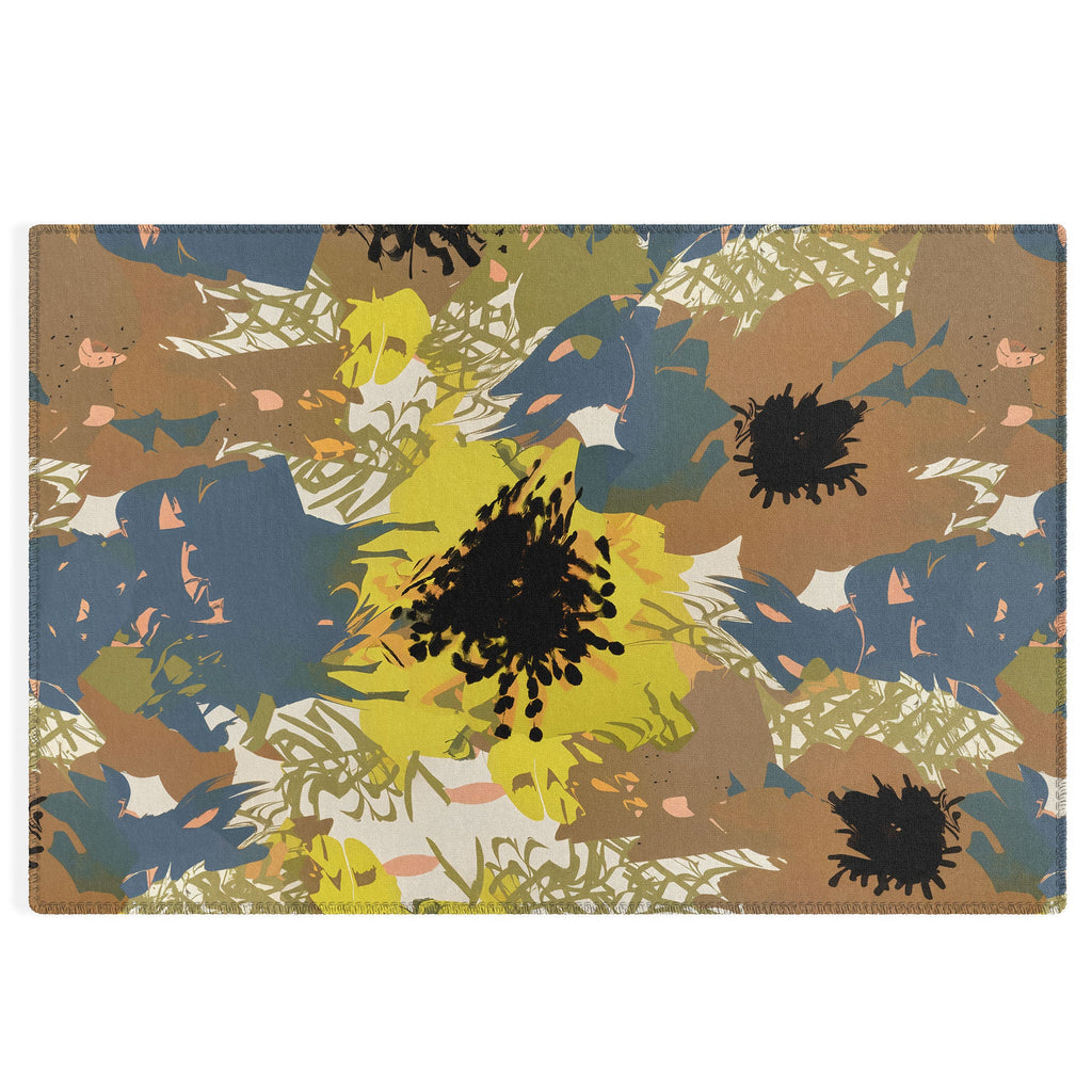 83 Oranges Yellow Ochre Florals Outdoor Rug