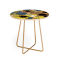 83 Oranges Yellow Ochre Florals Round Side Table