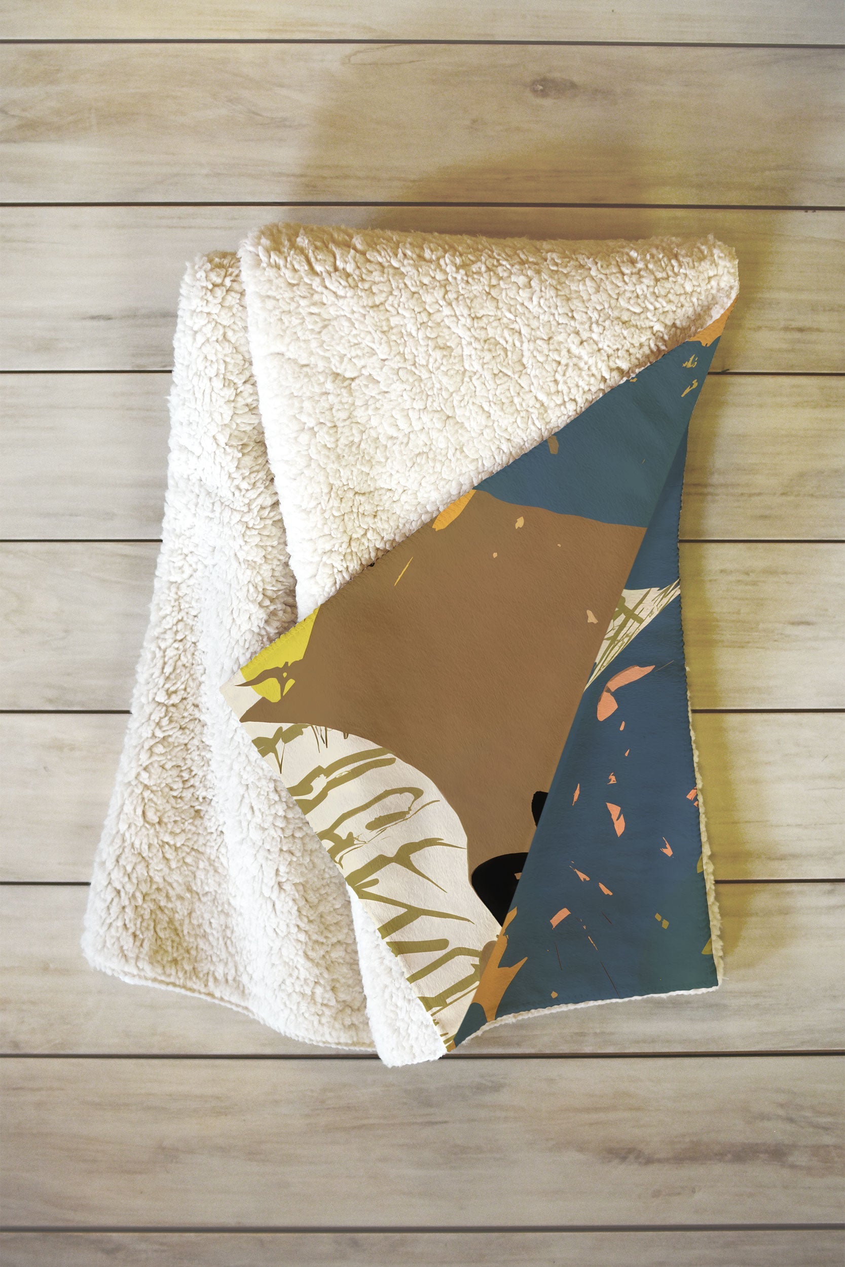83 Oranges Yellow Ochre Florals Fleece Throw Blanket