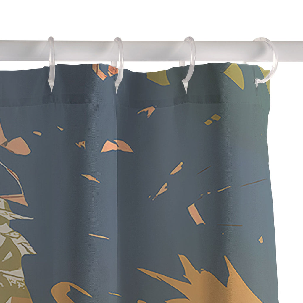 83 Oranges Yellow Ochre Florals Shower Curtain