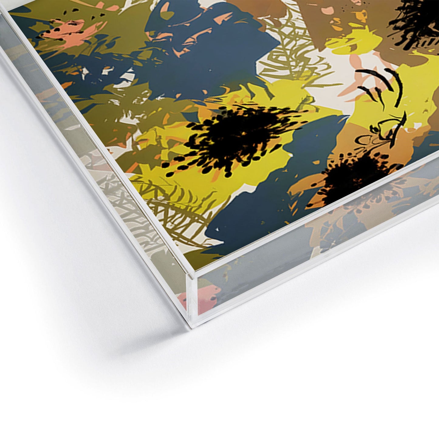 83 Oranges Yellow Ochre Florals Acrylic Tray