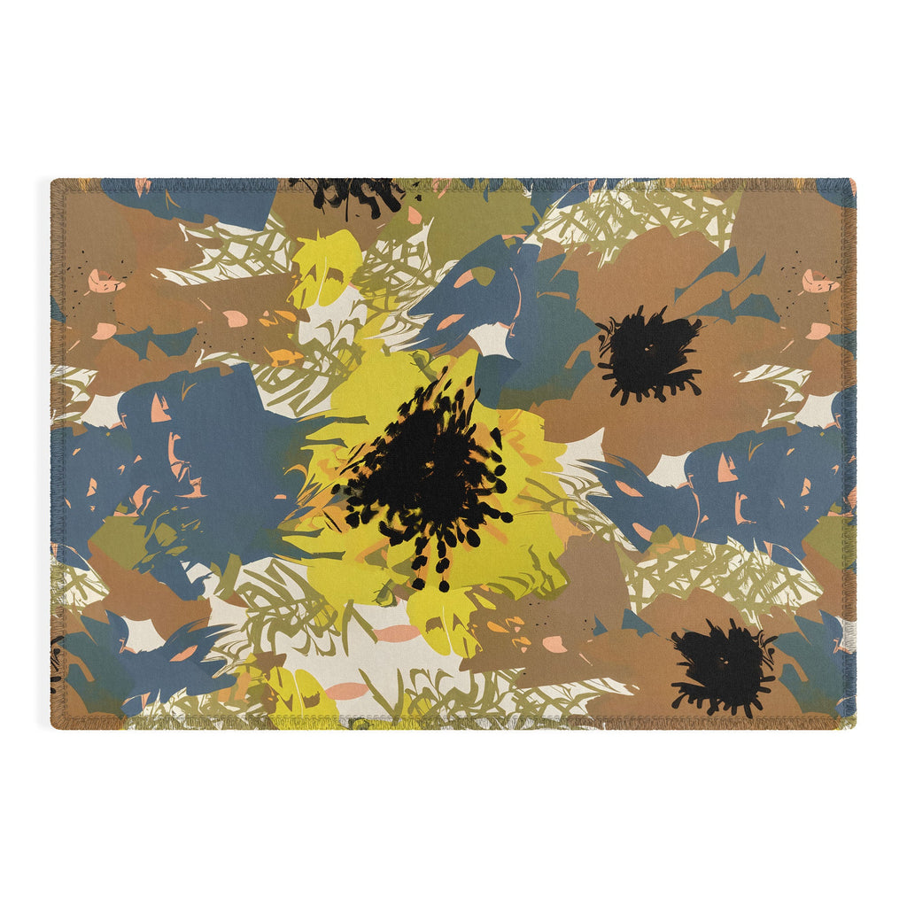83 Oranges Yellow Ochre Florals Outdoor Rug