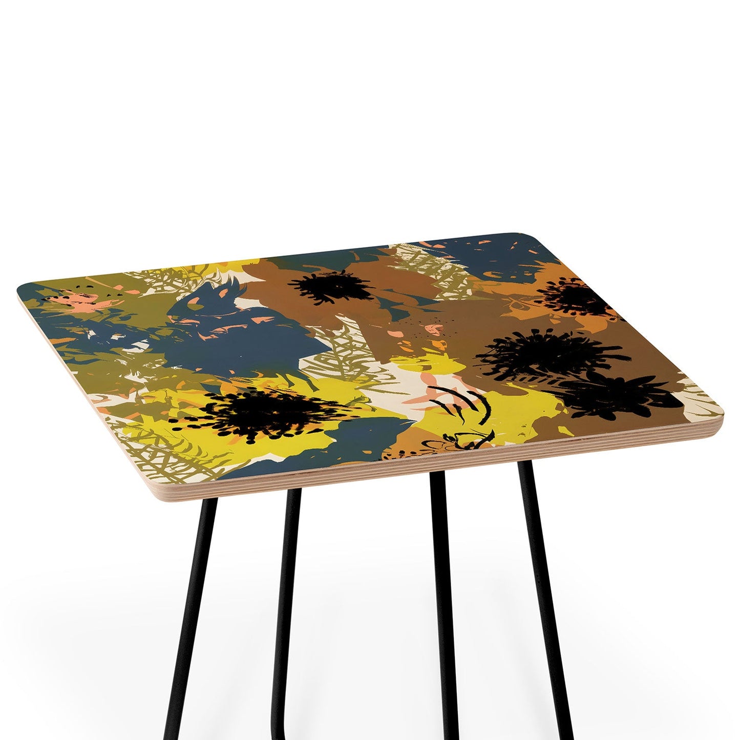83 Oranges Yellow Ochre Florals Side Table