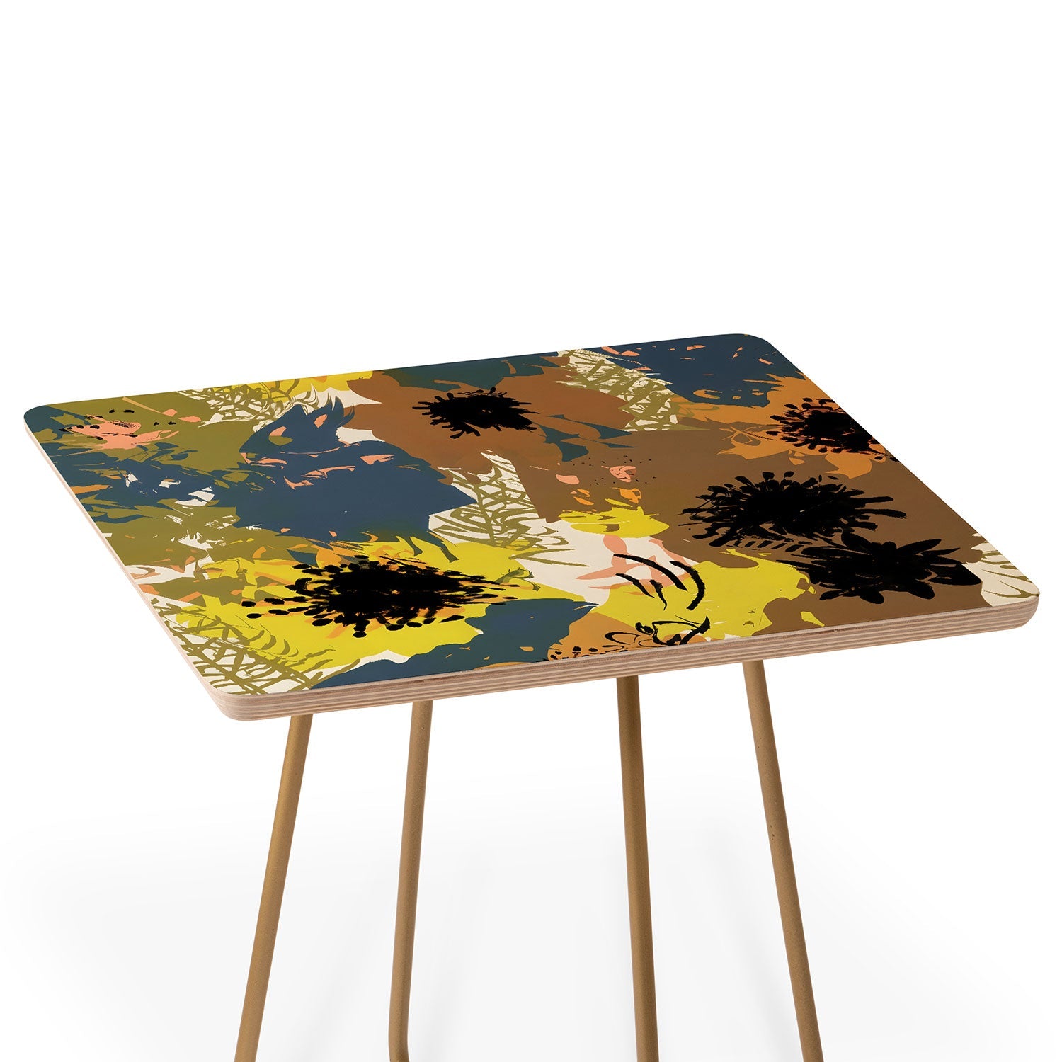 83 Oranges Yellow Ochre Florals Side Table