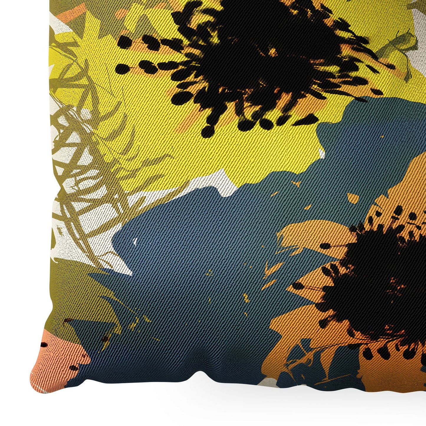 83 Oranges Yellow Ochre Florals Floor Pillow Square