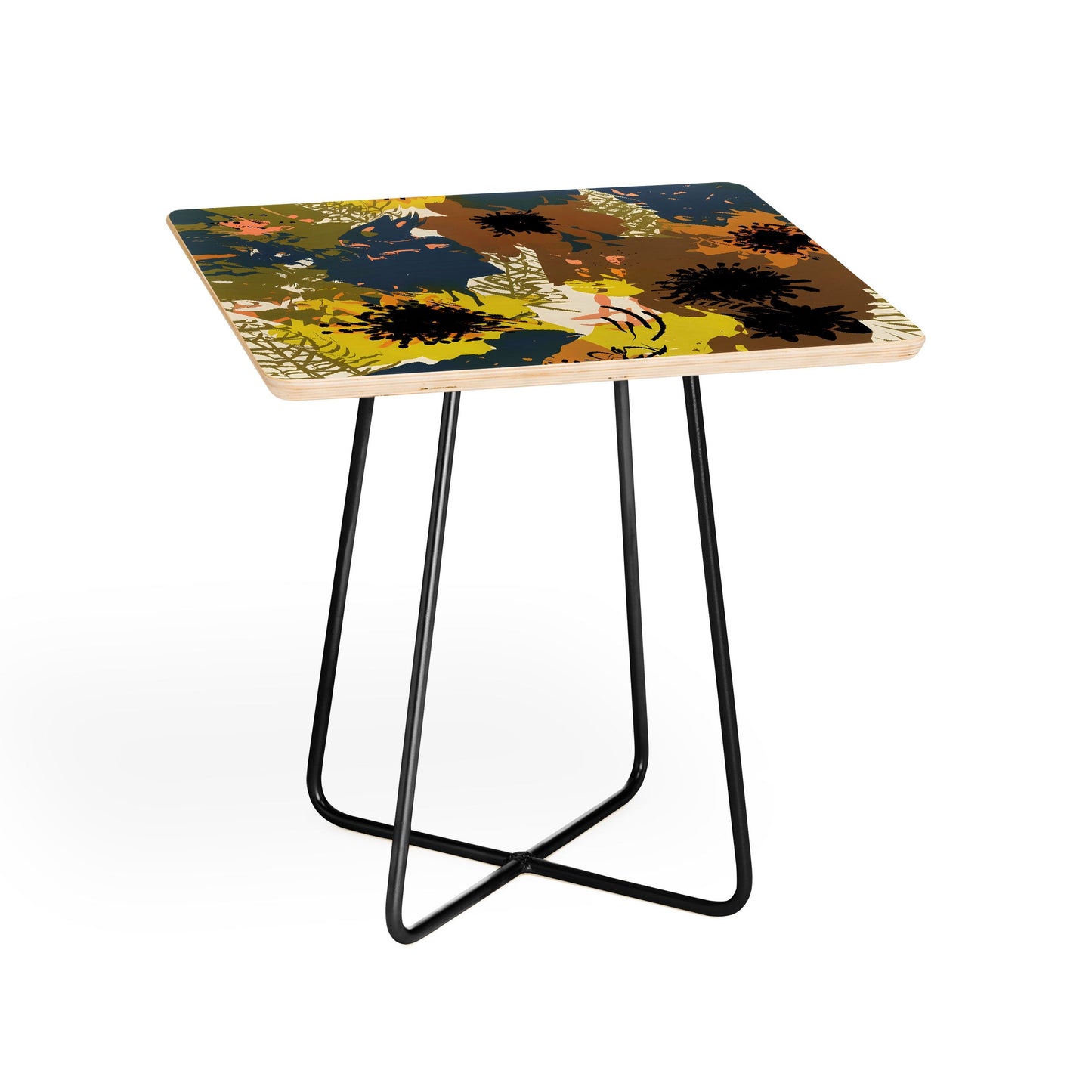 83 Oranges Yellow Ochre Florals Side Table