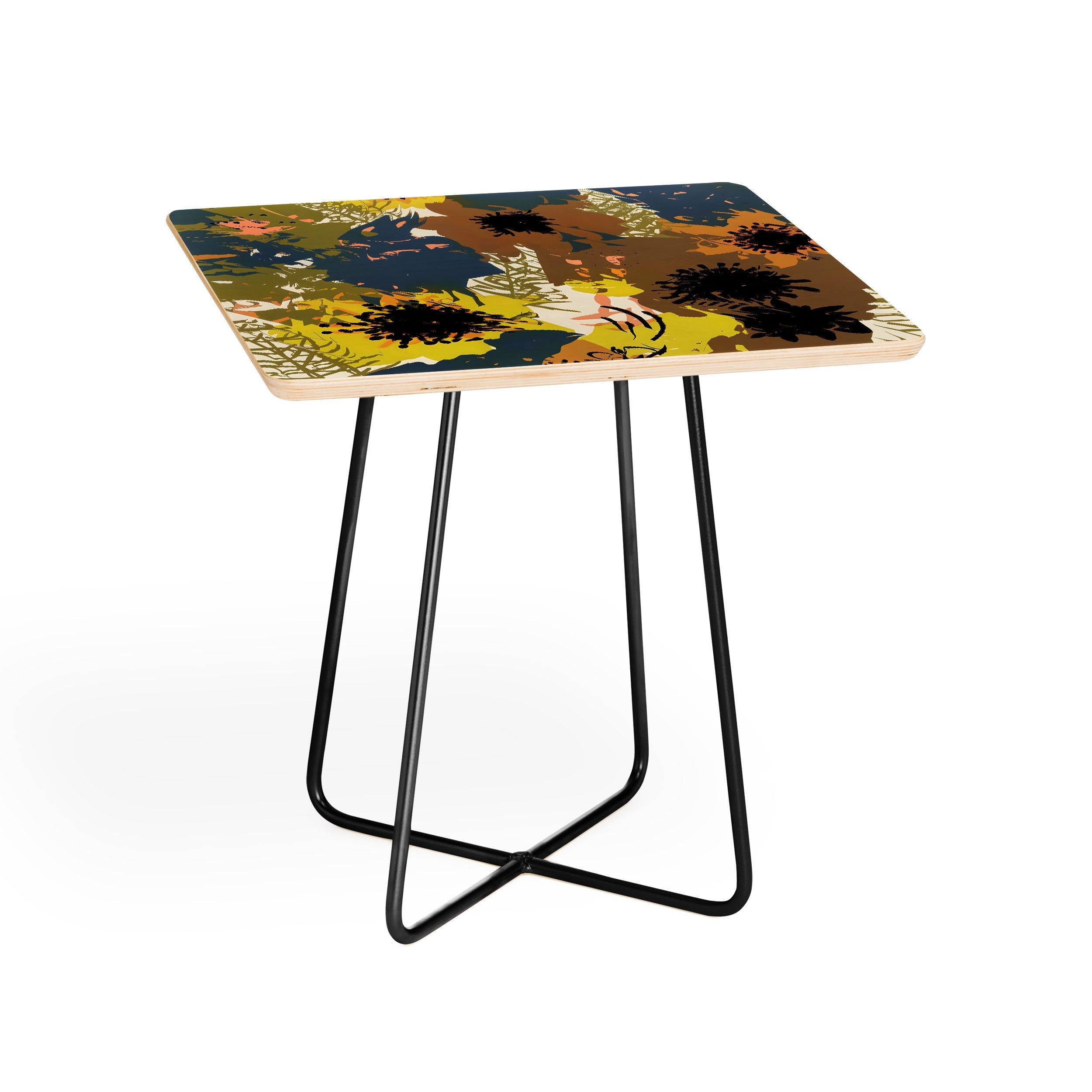 83 Oranges Yellow Ochre Florals Side Table