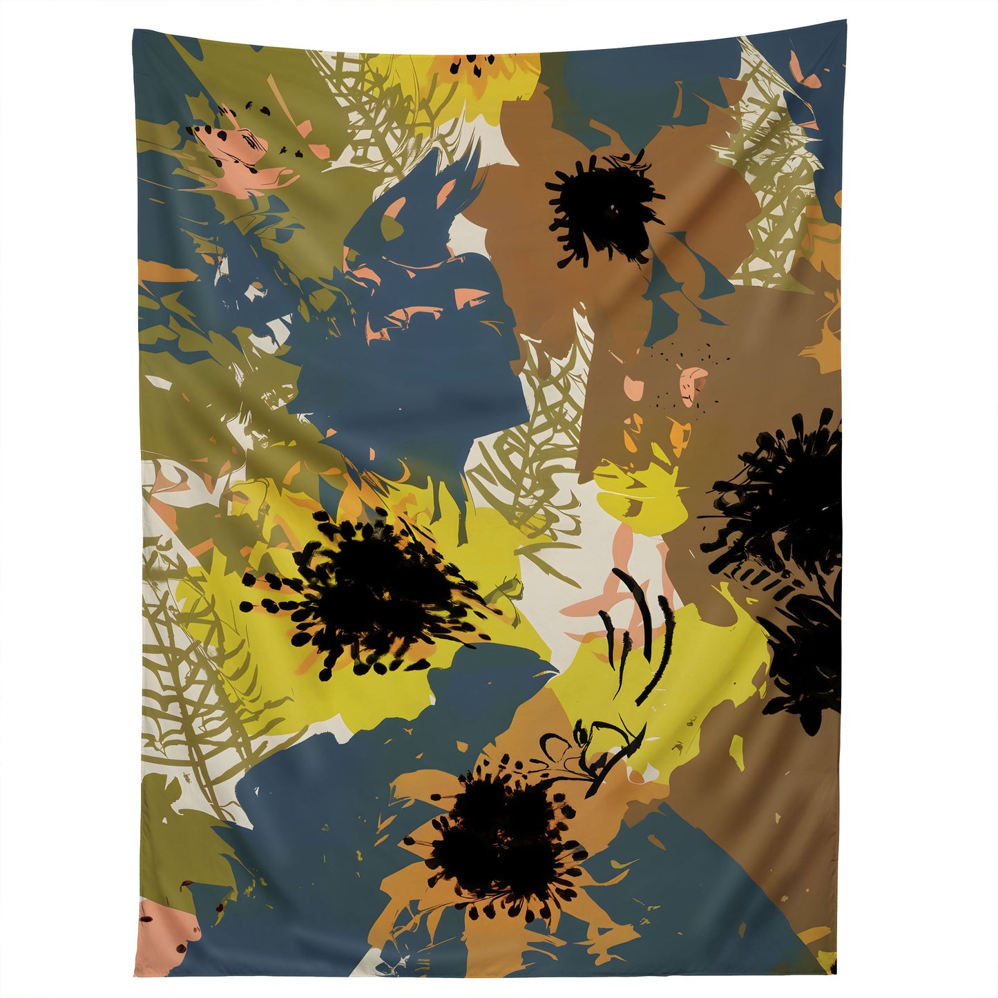 83 Oranges Yellow Ochre Florals Tapestry