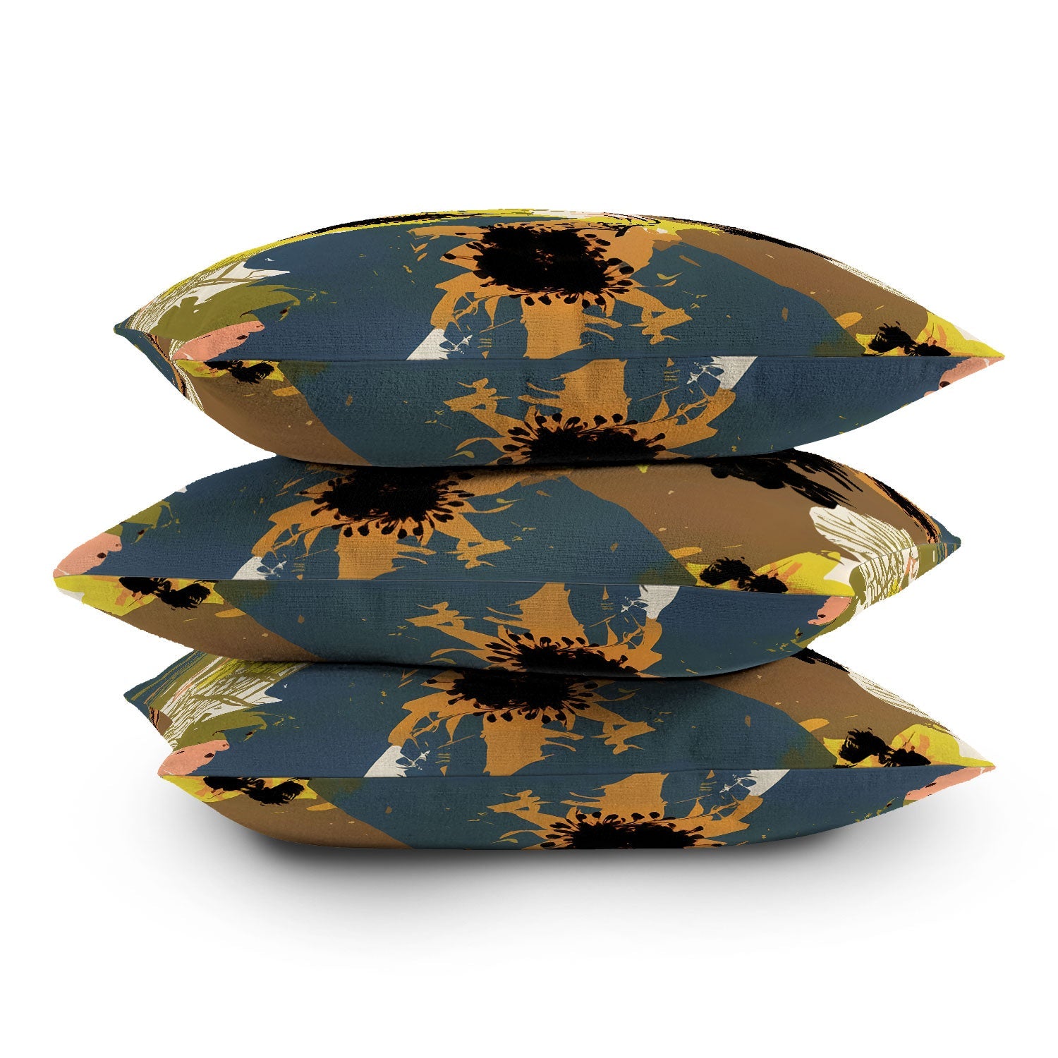 83 Oranges Yellow Ochre Florals Throw Pillow
