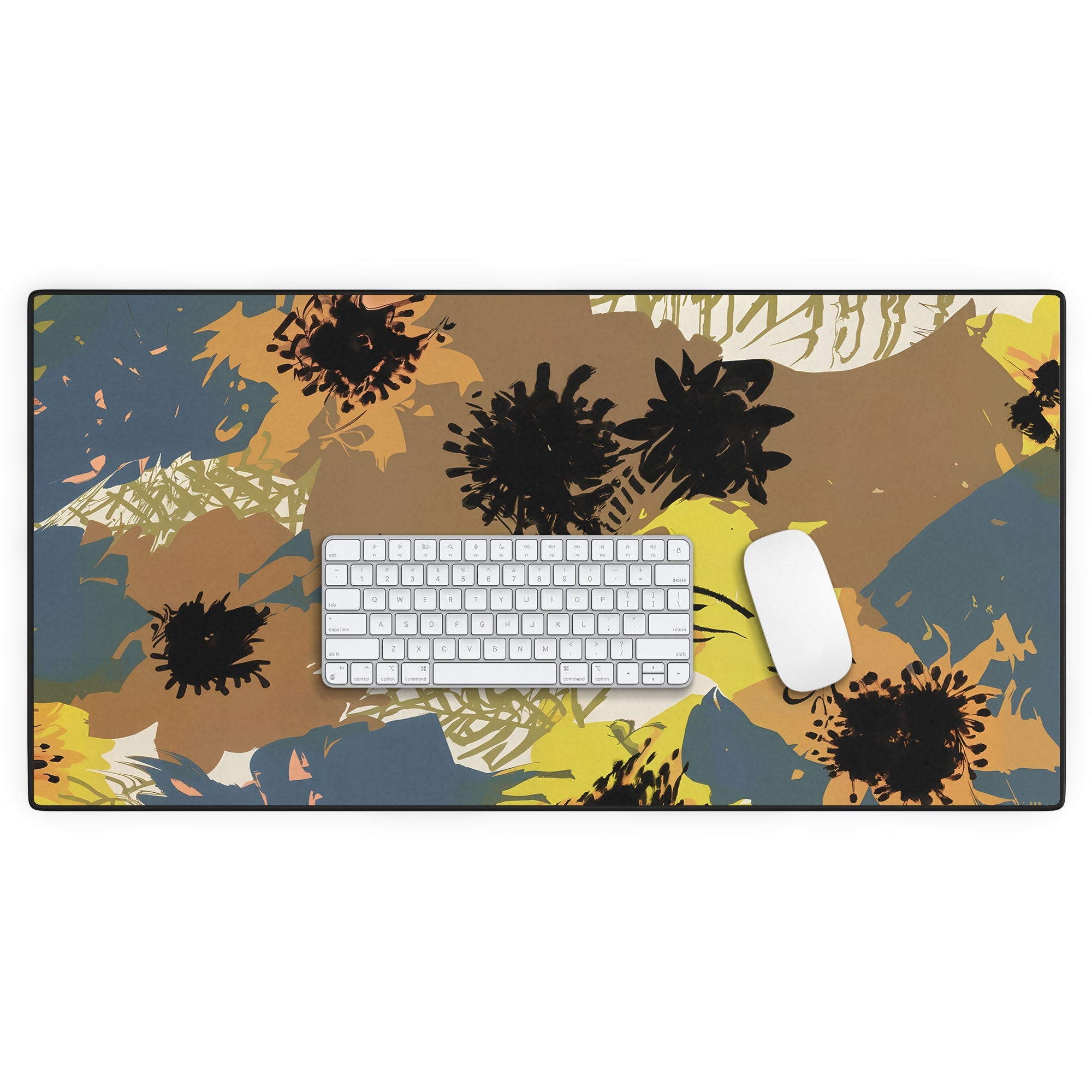 83 Oranges Yellow Ochre Florals Desk Mat
