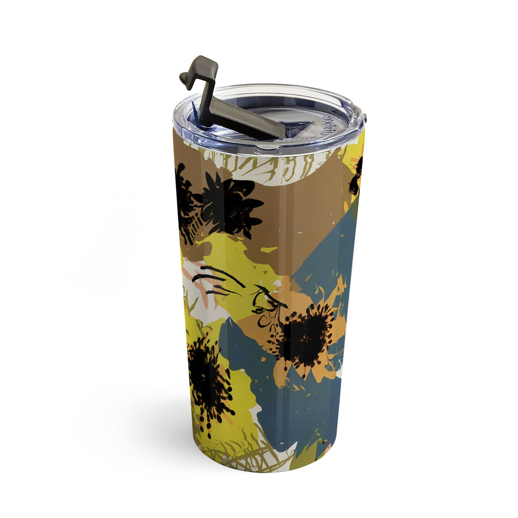 83 Oranges Yellow Ochre Florals Travel Mug