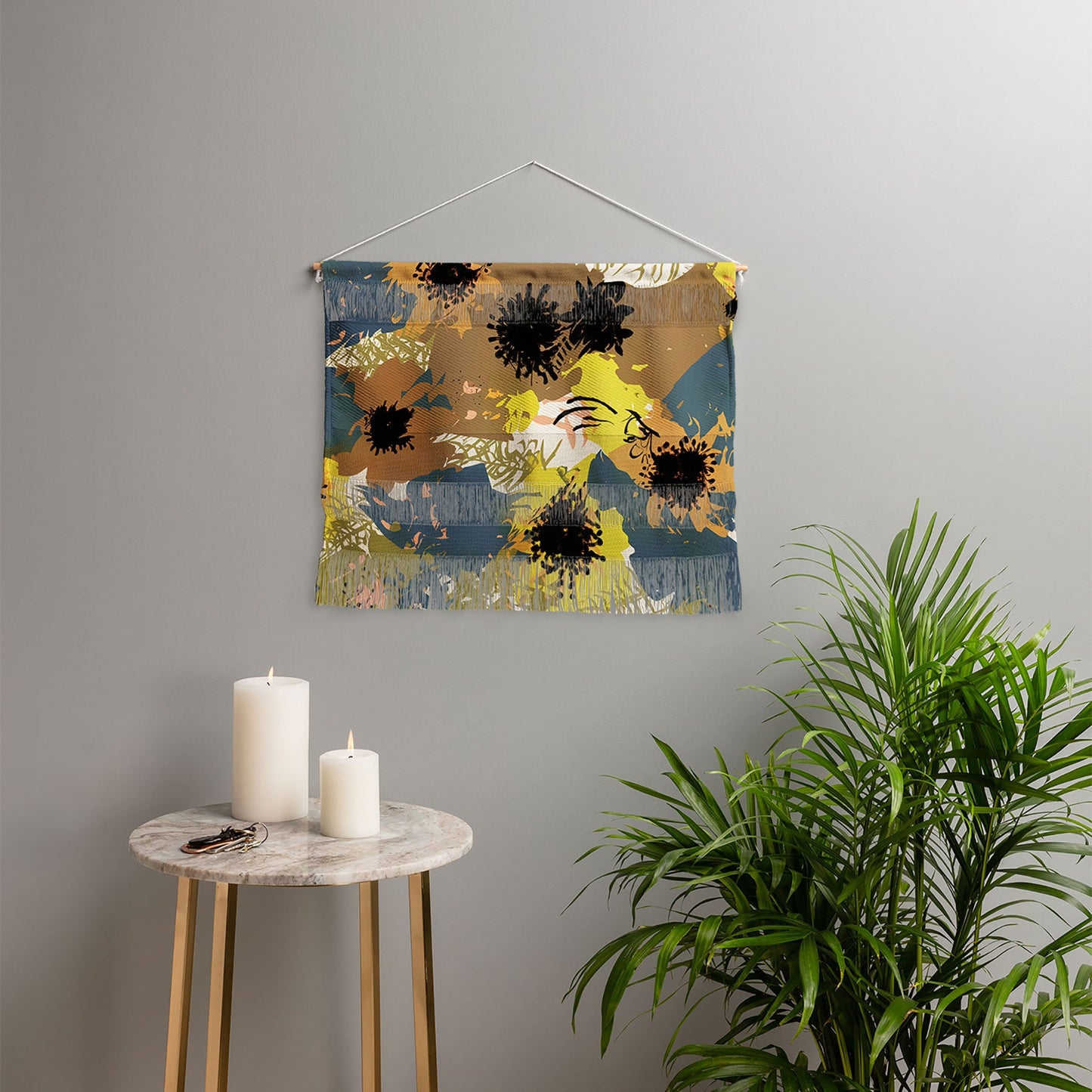 83 Oranges Yellow Ochre Florals Wall Hanging Landscape