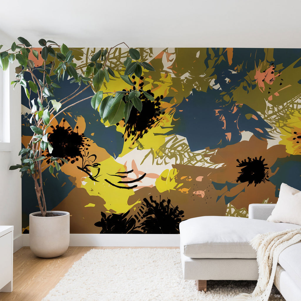 83 Oranges Yellow Ochre Florals Wall Mural