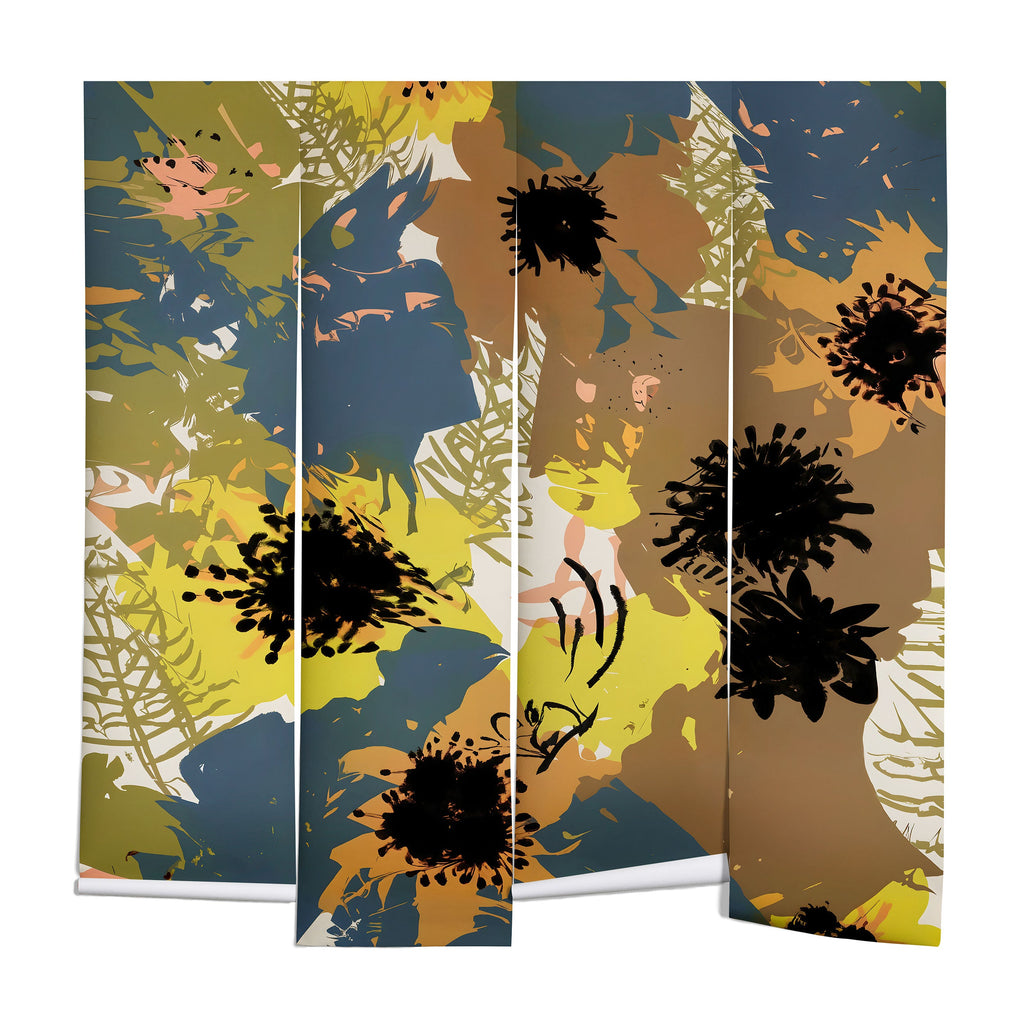 83 Oranges Yellow Ochre Florals Wall Mural