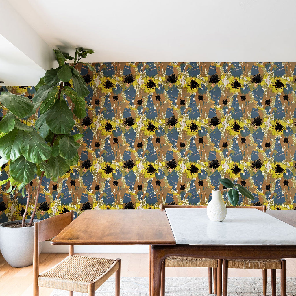 83 Oranges Yellow Ochre Florals Wallpaper