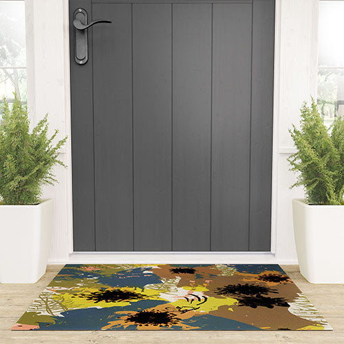 83 Oranges Yellow Ochre Florals Welcome Mat